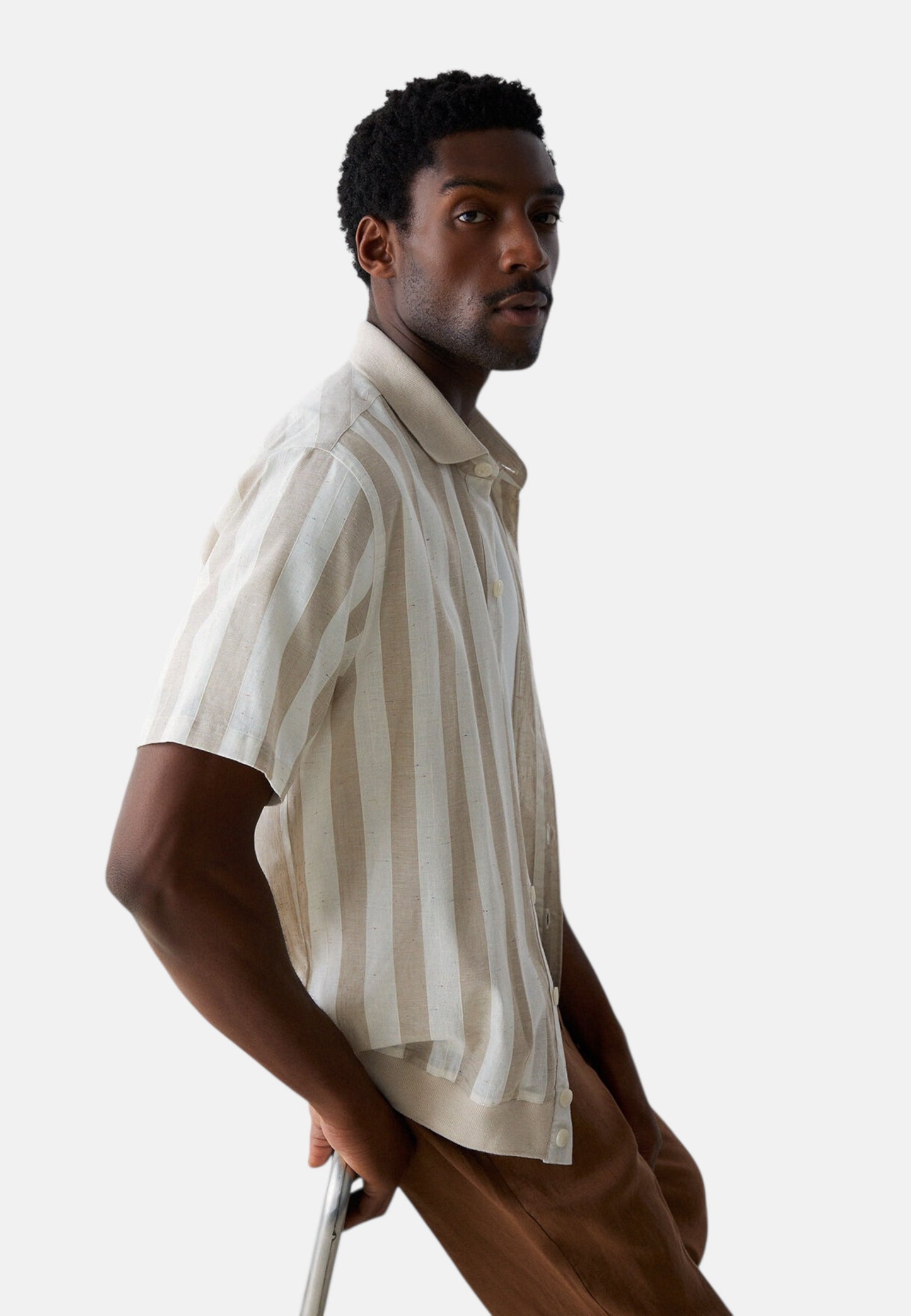 Camicia Manica Corta Uomo Liu Jo A Righe Bianco Pepe  QA6202T574A