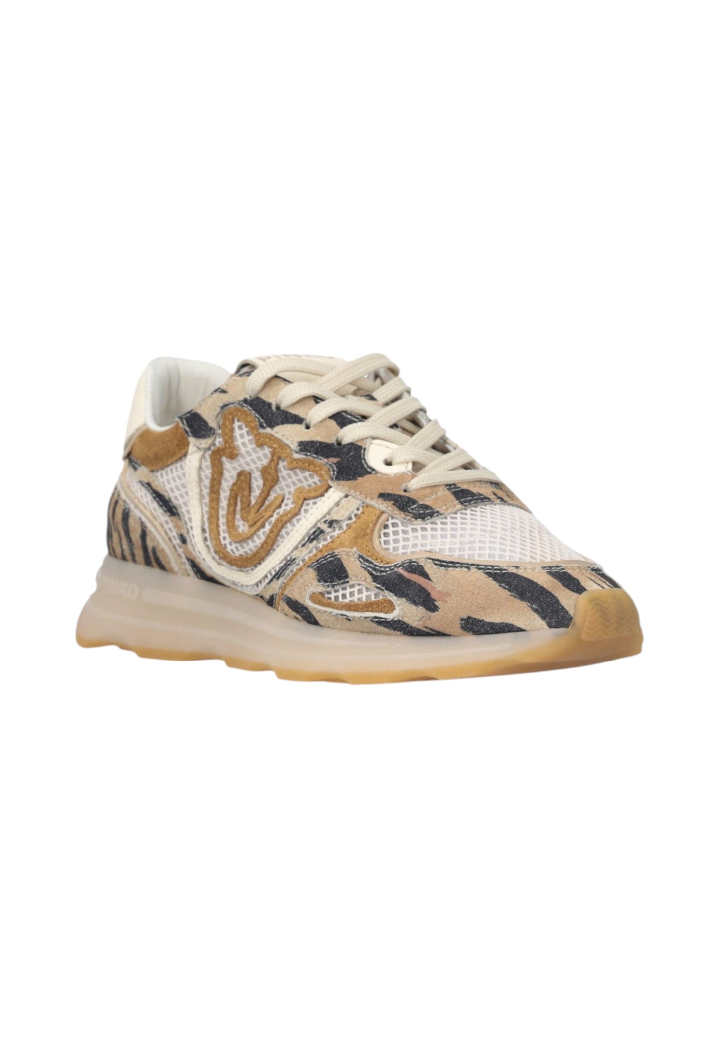 Sneakers Basse Donna Pinko In Camoscio Bovino Stampa Tigre Con Logo Love Birds Zoe 18B SS0175P088