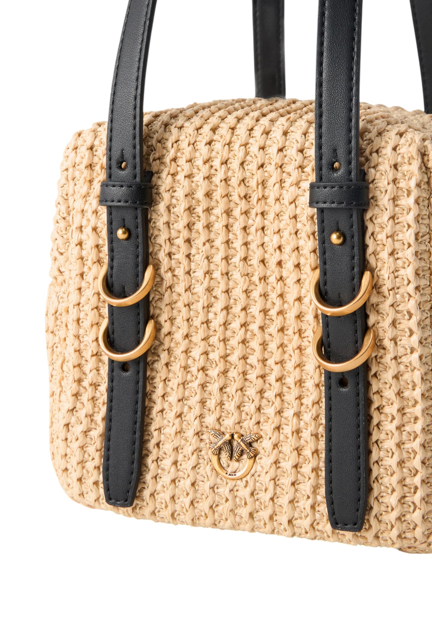 Borsa A Tracolla Donna Pinko In Rafia Cubic Bag 106465A391