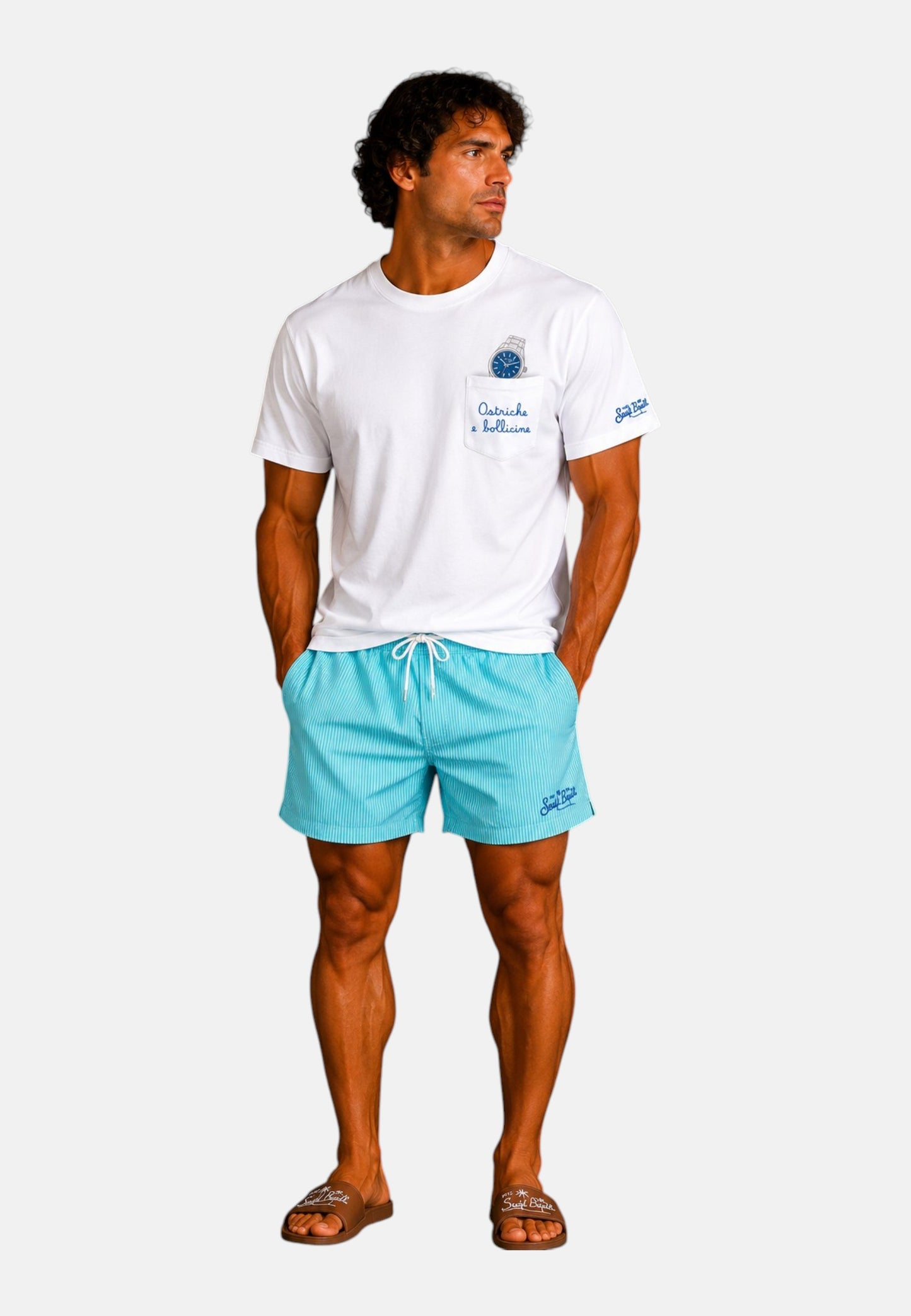 T-Shirt Manica Corta Uomo Mc2 Saint Barth Ostriche Bollicine Austin AUS0001
