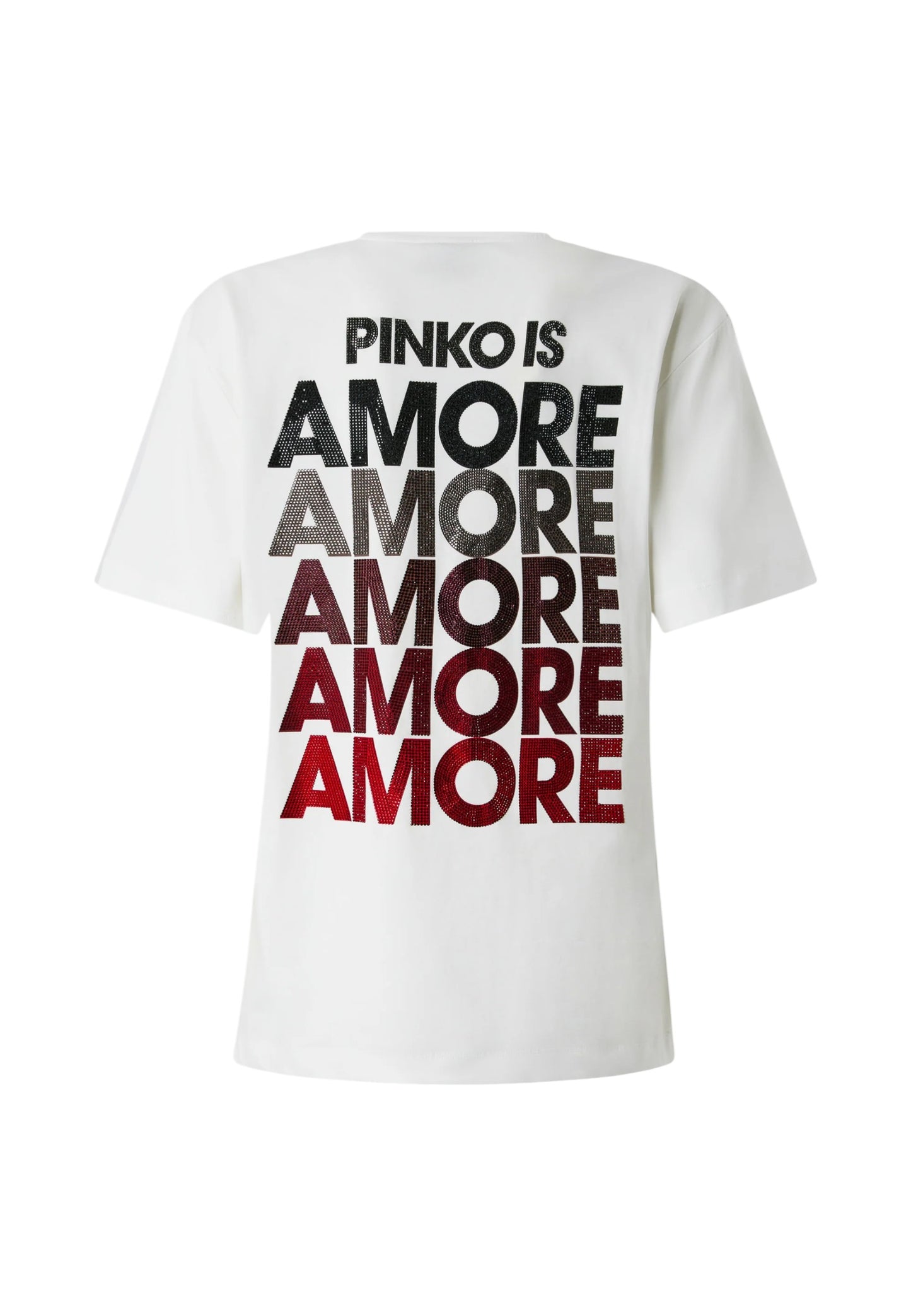 T-Shirt Manica Corta Donna Pinko Con Logo Love Birds Ricamo Strepitoso 105526A33I