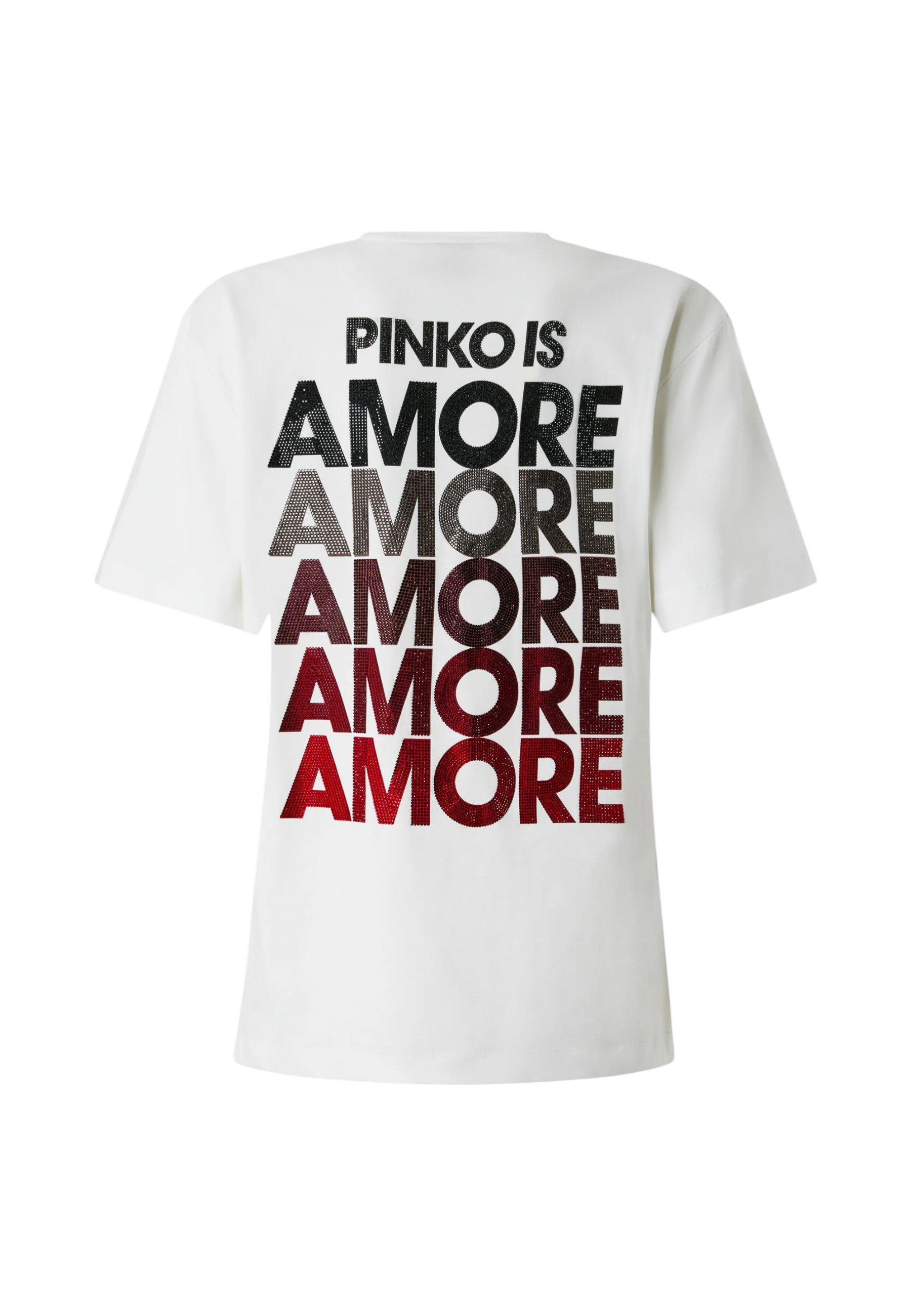 T-Shirt Manica Corta Donna Pinko Con Logo Love Birds Ricamo Strepitoso 105526A33I