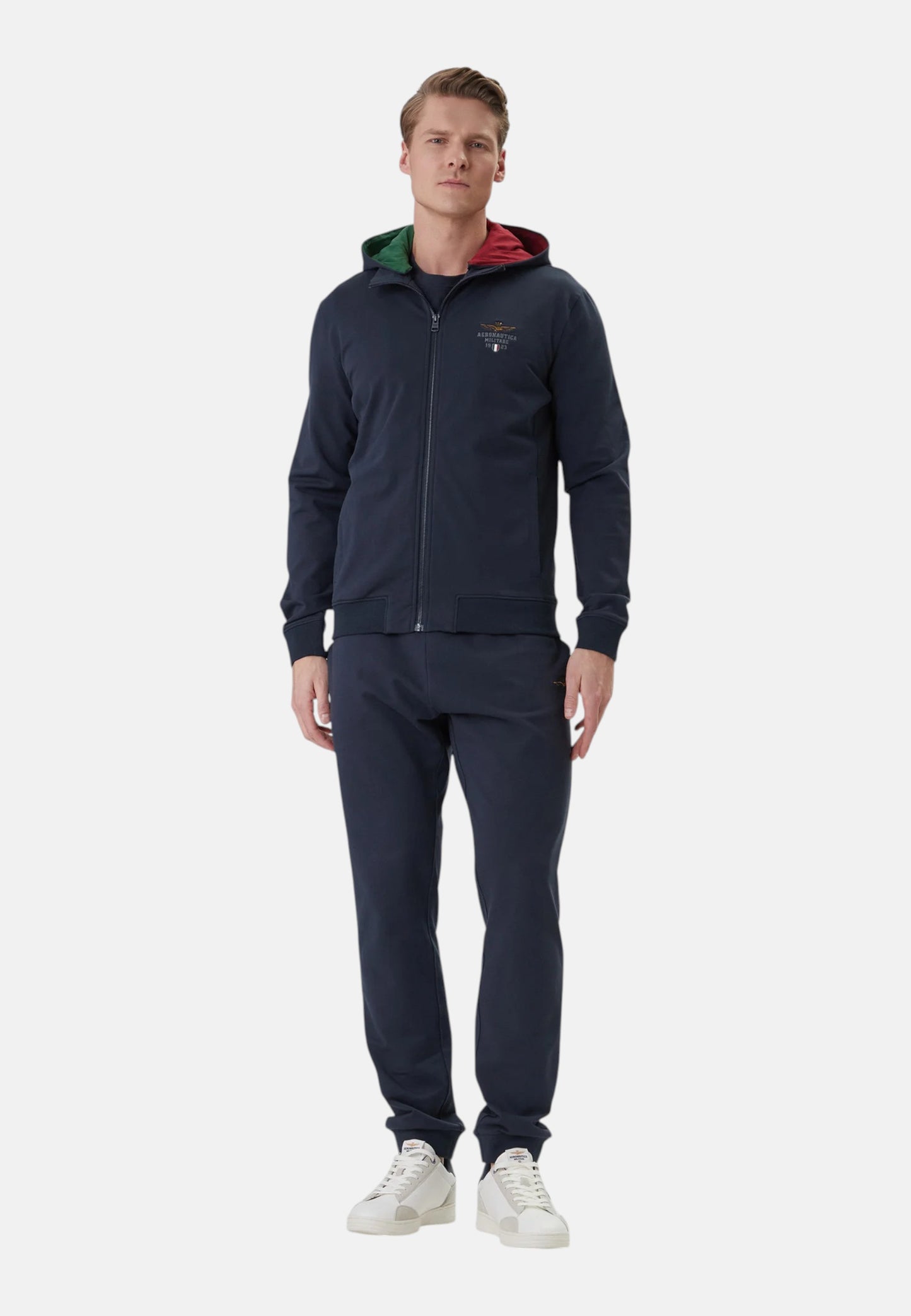 Tuta Completa Uomo Aeronautica Militare Felpa Con Zip E Cappuccio+Pantalone  261TF0108UF00674