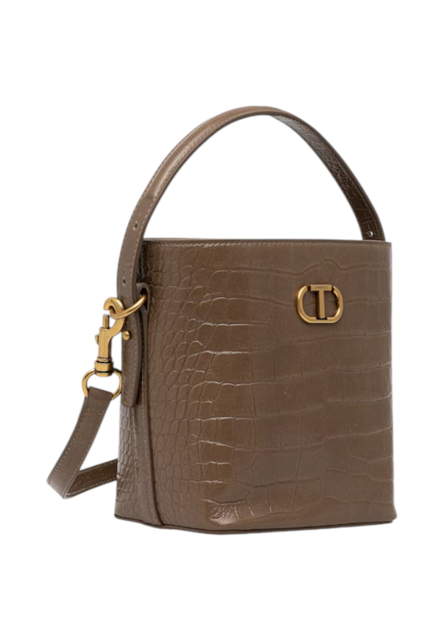 Borsa A Tracolla Donna Twinset Piccola In Pelle Con Catena Stampa Cocco  252TD8257