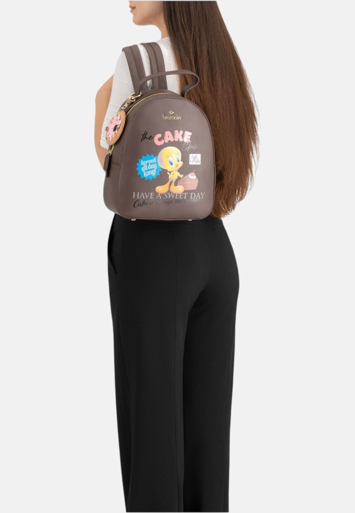 Zaino  Donna Braccialini Zaino compatto, Singolo con tracolle regolabili, Chiusura con zip, Due tasche interne, una con zip e una aperta, Design Braccialini con dettagli curati, Dimensioni: 27 x 15 x 37 Cm Amy Lt LT311YY