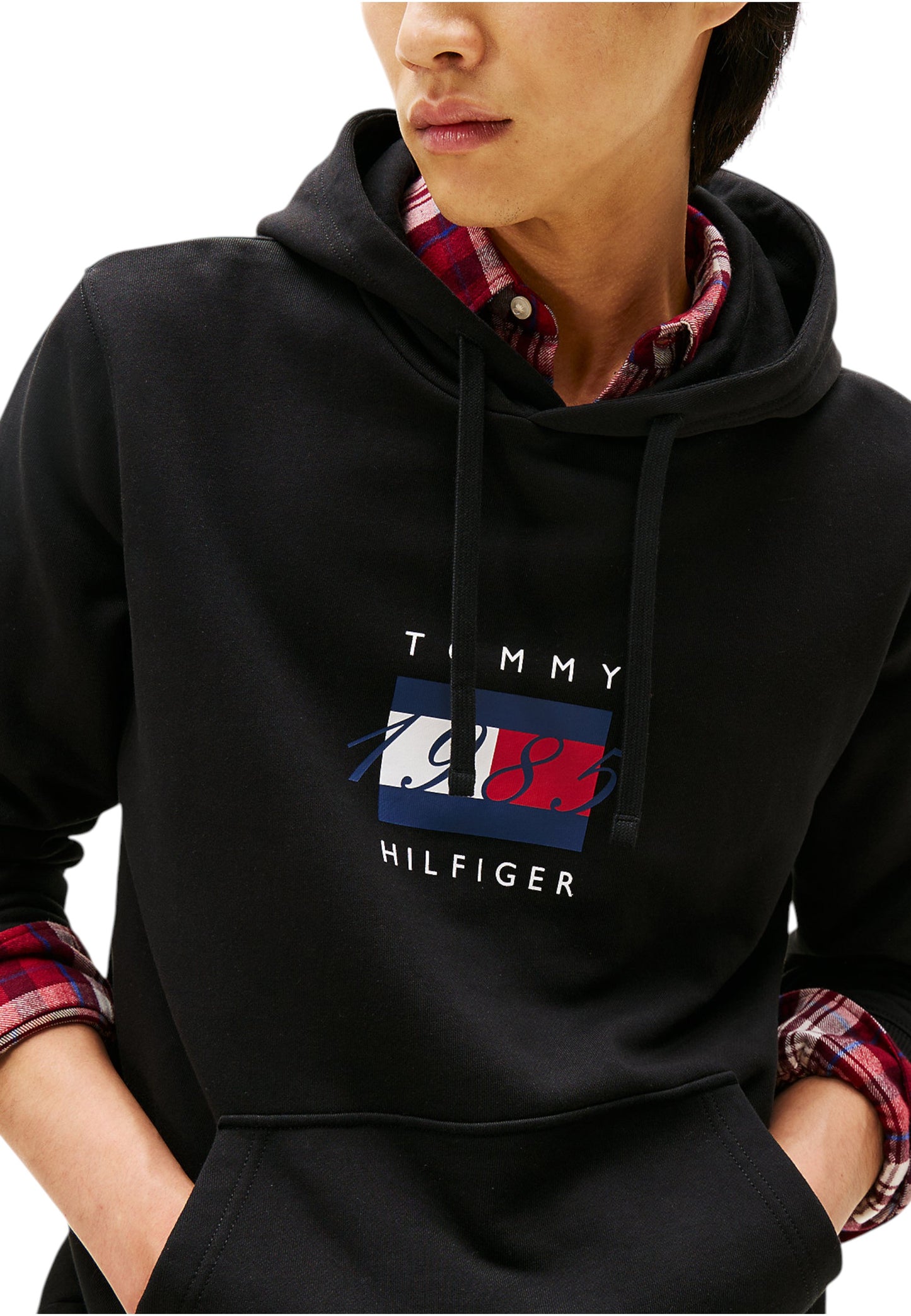 Felpa Con Cappuccio Uomo Tommy Hilfiger  Linear Flag Graphic MW0MW41332