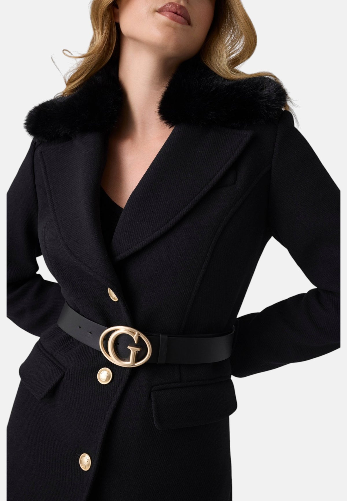 Cappotto  Donna Guess Con Cintura New Patrice W6BL40W4092