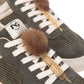 Sneakers Basse Donna Nero Giardini Tomaia in pelle scamosciata e tessuto, pannelli animalier, finiture metallizzate, pompon decorativo, suola in gomma, Made in Italy  I633722F