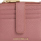 Portacarte Con Zip Donna Coccinelle Compatto In Pelle con grana Metallic Soft E2MW511F701