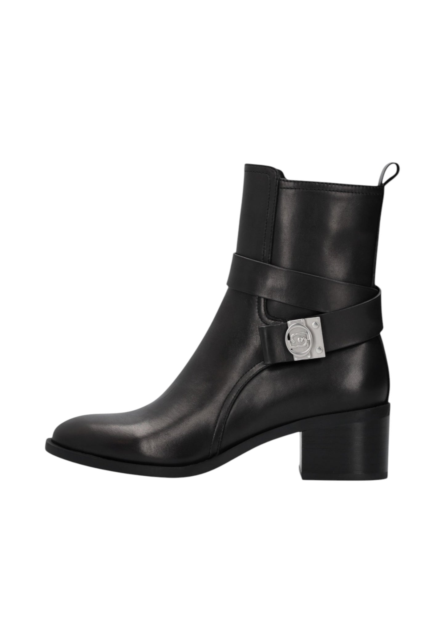 Stivaletti Tronchetti Donna Liu Jo In Pelle Con Tacco A Blocco E Cinturino Gioiello Janice 03 SF6055P0102