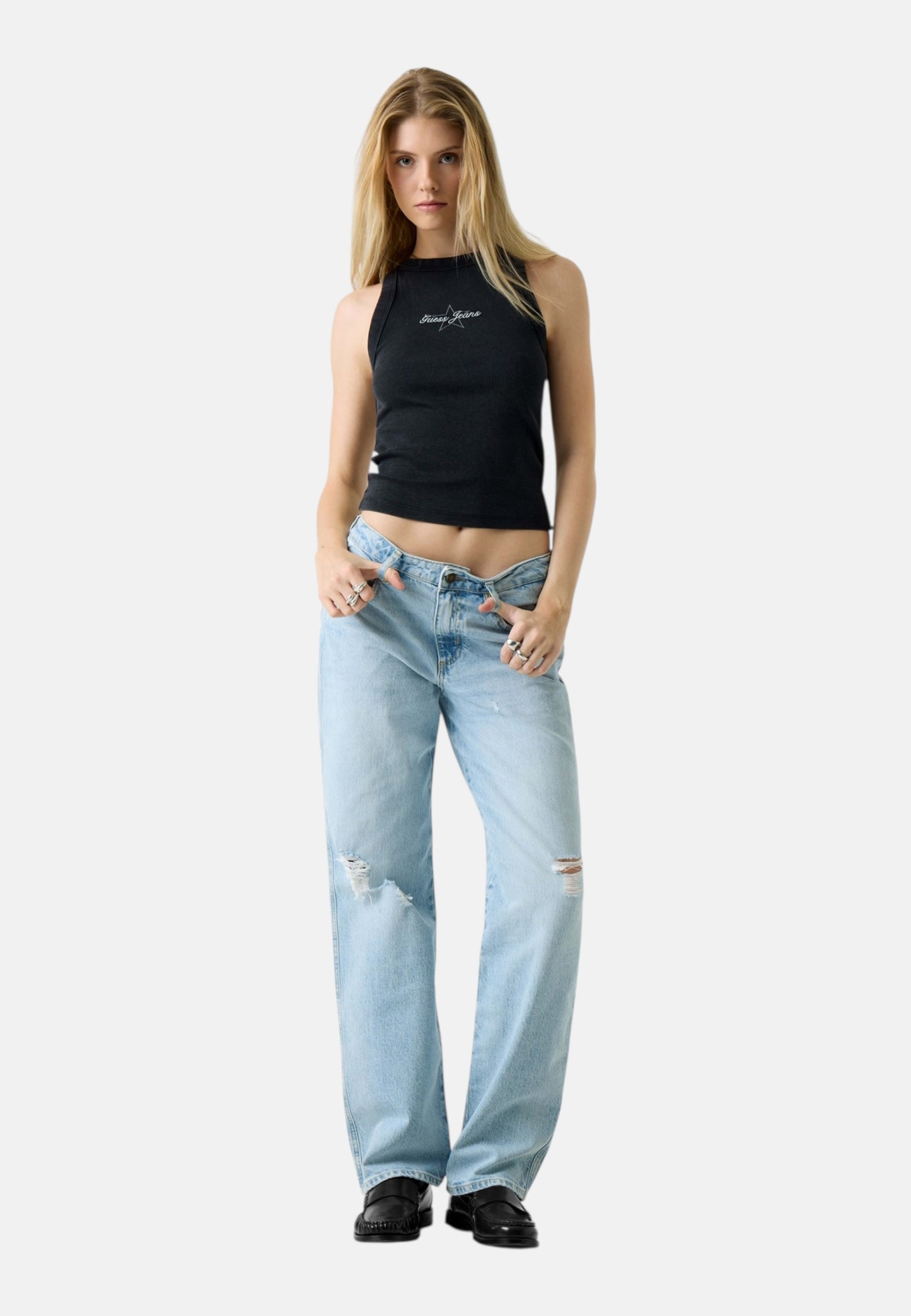 Jeans Straight Leg Donna Guess Marble Vintage Gj Boyfriend W6RA0ID5M5D