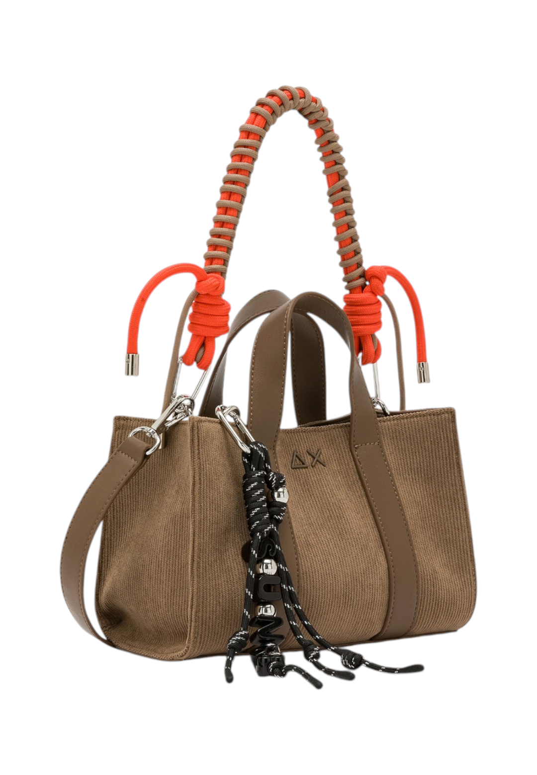 Borsa A Mano Donna Sun68 Mini Bag Velluto A Coste, Manici Doppi, Tracolla Rimovibile, Charm Logato Corduroy Y46221