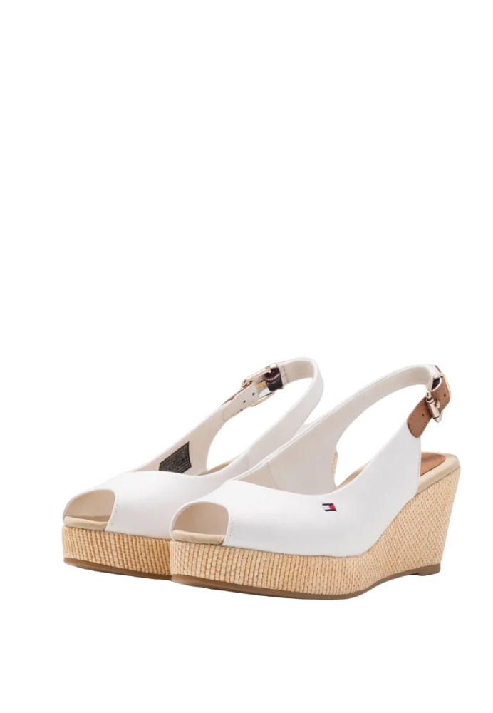 Sandali Con Zeppa Donna Tommy Hilfiger Alta Iconic Elena Sling Back Wedge FW0FW04789