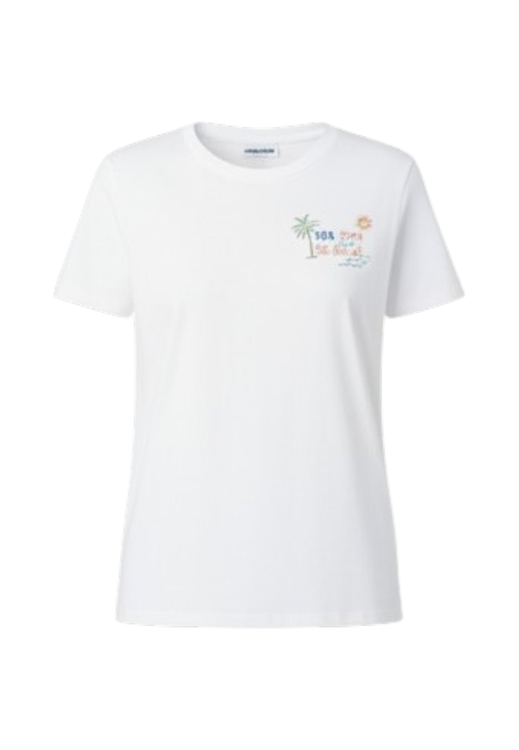 T-Shirt Manica Corta Donna Mc2 Saint Barth Sea You Sb Waves Strass Emb Emilie EMI0001