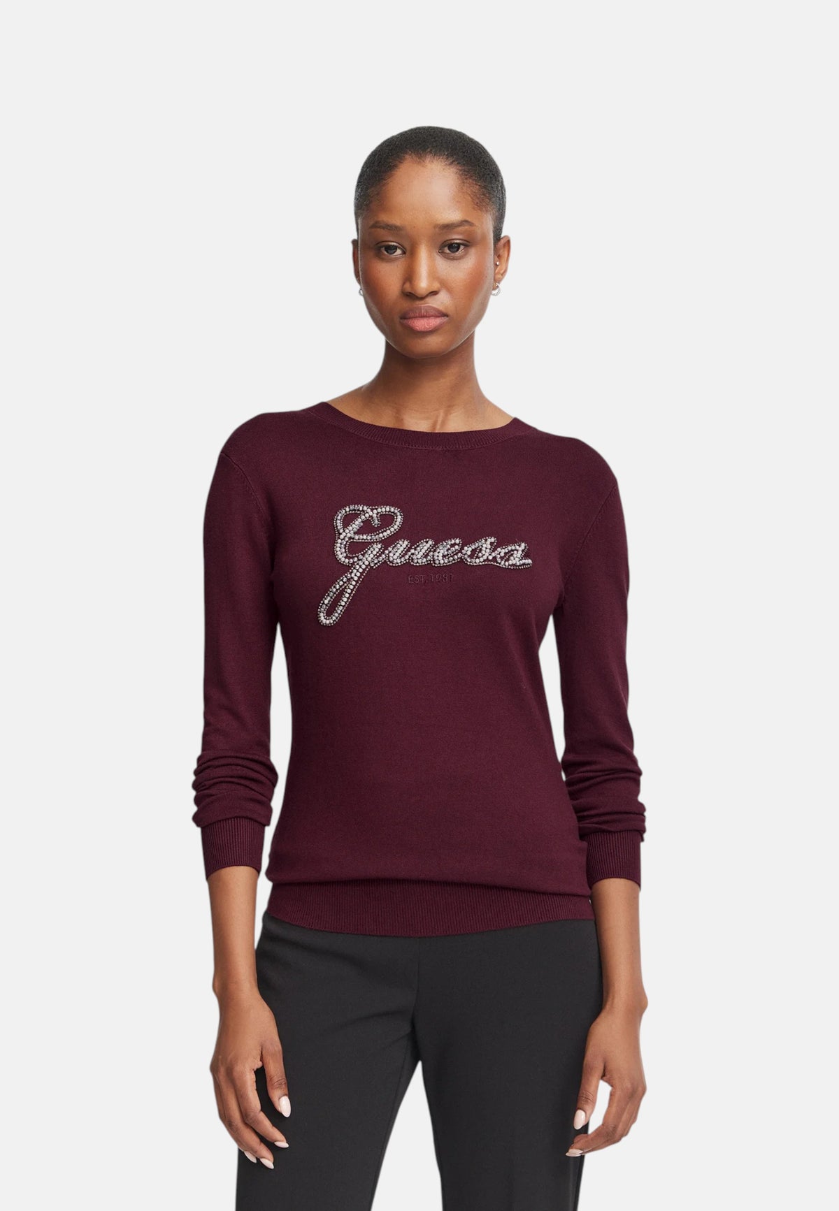 Maglione A Girocollo Donna Guess Logo Georgia W6BR53Z1454