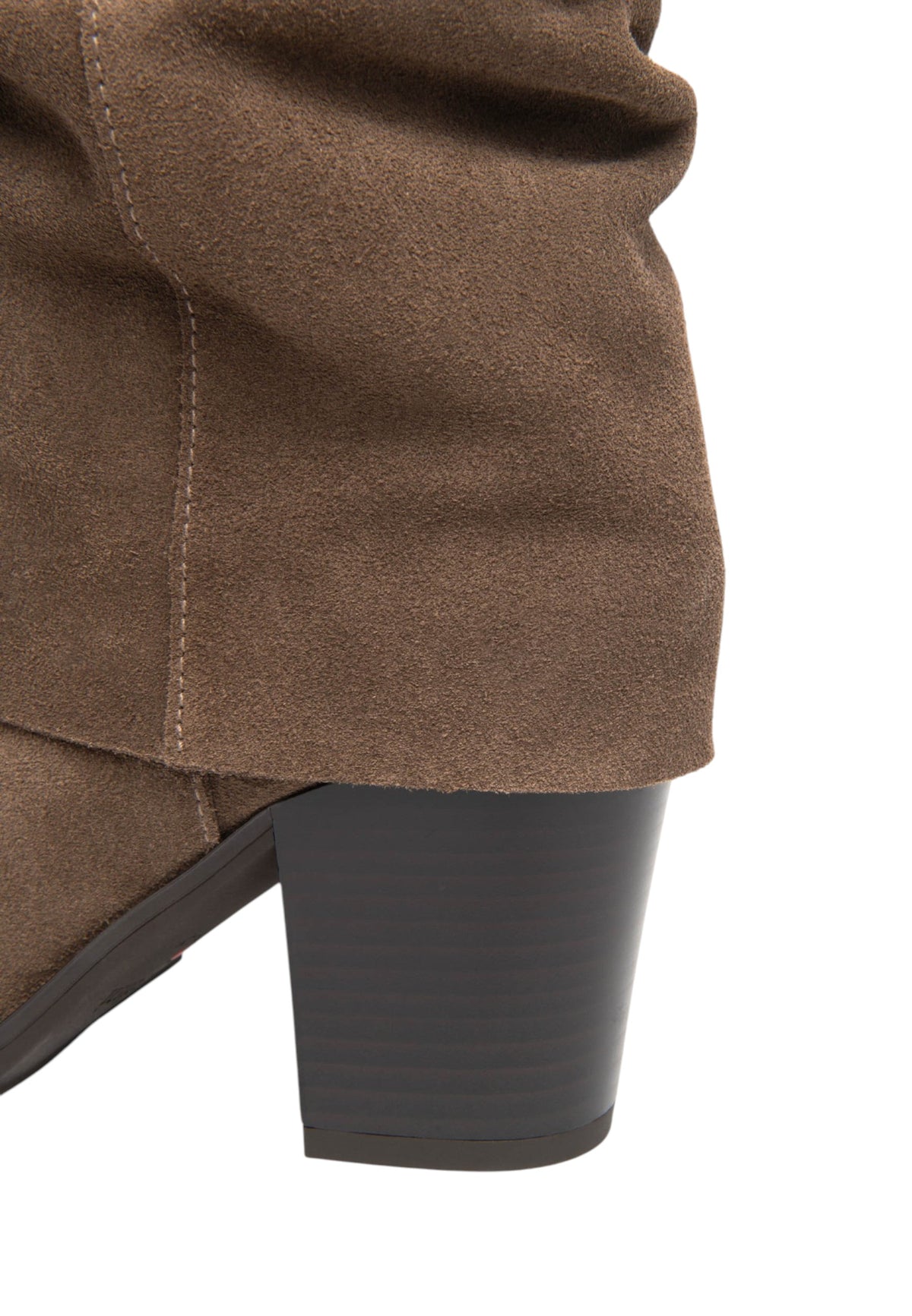 Stivali Con Tacco Donna Nero Giardini Tomaia in pelle scamosciata, gambale morbido arricciato, punta affusolata, tacco largo, dettaglio logo, Made in Italy  I617147D