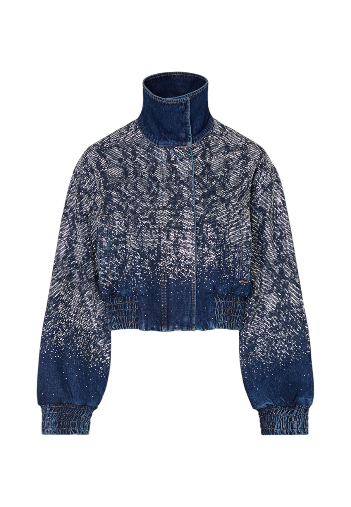 Giacca Bomber Donna Liu Jo In Denim Con Strass Sfumati  UF6521D4854