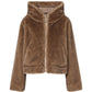 Pelliccia Sintetica Donna Liu Jo Reversibile, Con Cappuccio  TF6005E1135