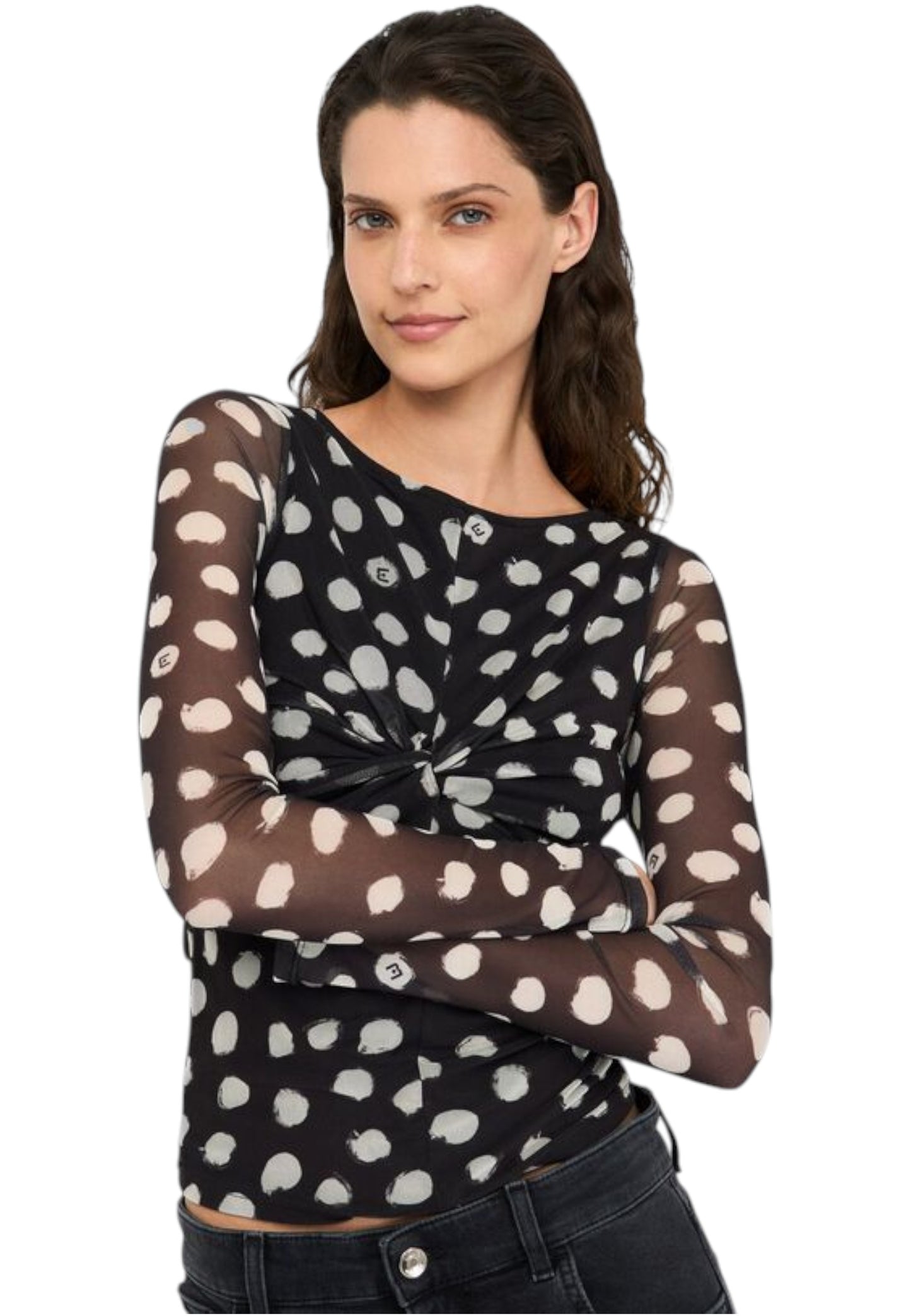 T-Shirt Manica lunga Donna Liu Jo  Pois Snow White UF5269JS007