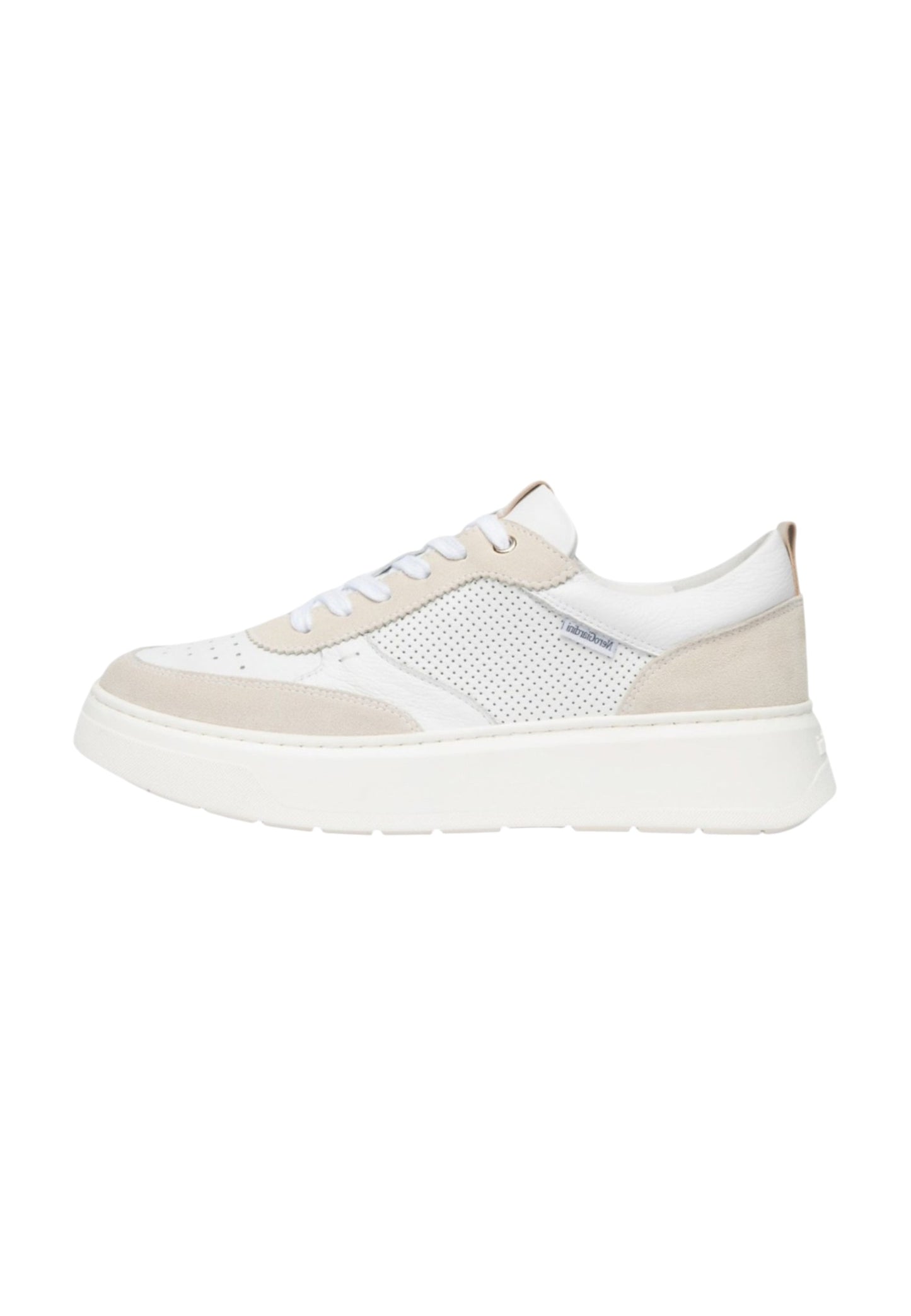 Sneakers Basse Donna Nero Giardini In Pelle Con Inserti Laterali Traforati  E615275D