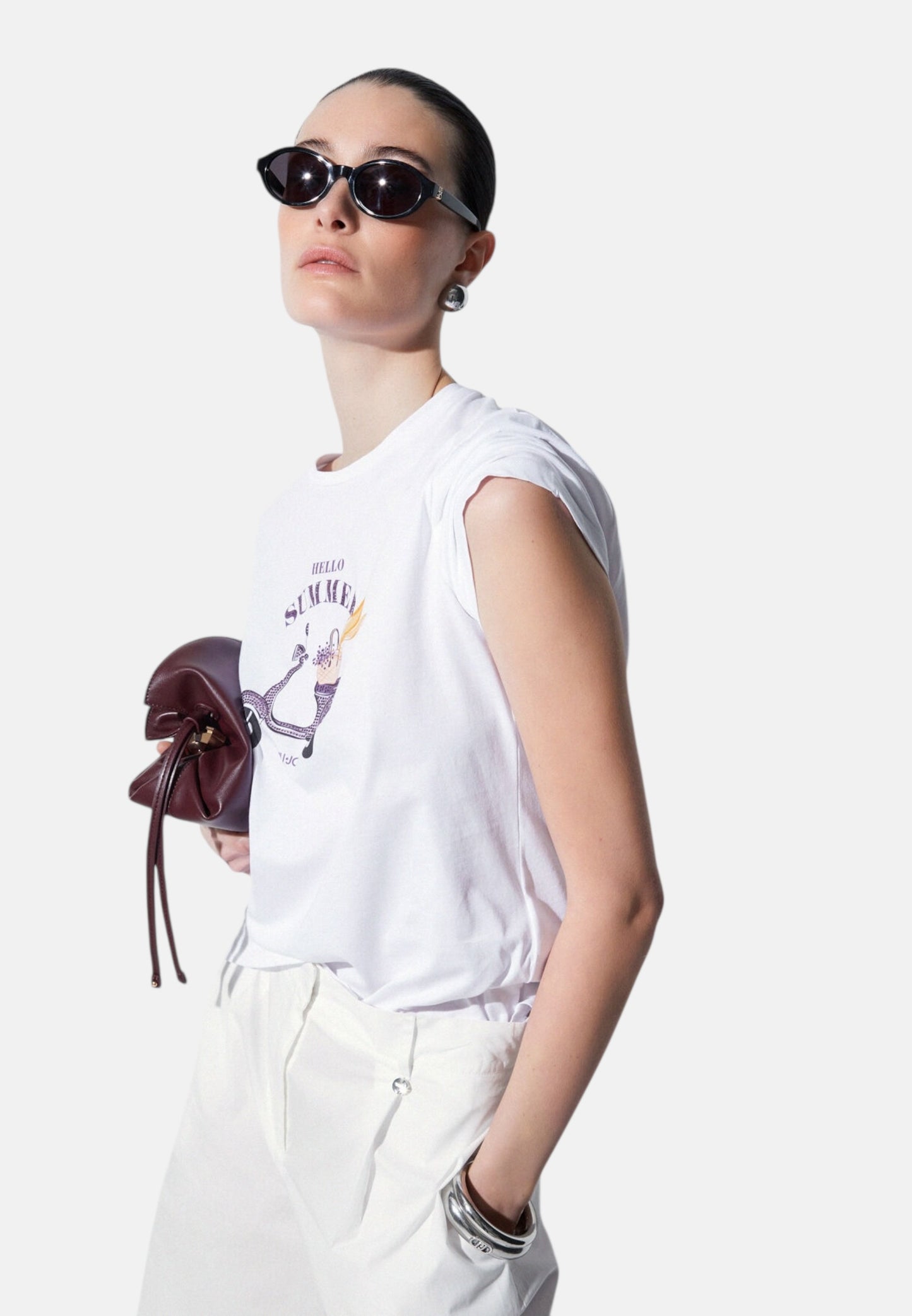 T-Shirt Manica Corta Donna Liu Jo Hello Summer Eco Line WA6502JS923