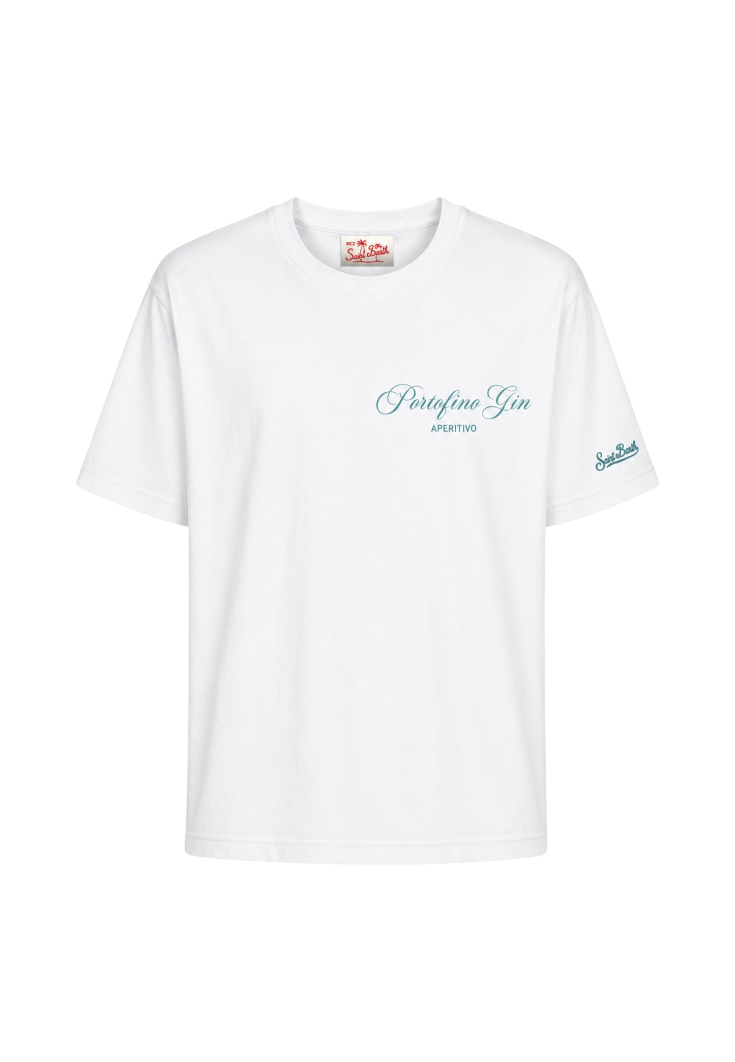 T-Shirt Manica Corta Uomo Mc2 Saint Barth Stampa/Ricamo Fronte E Retro Portofino In Piazzetta Portland PRL0002