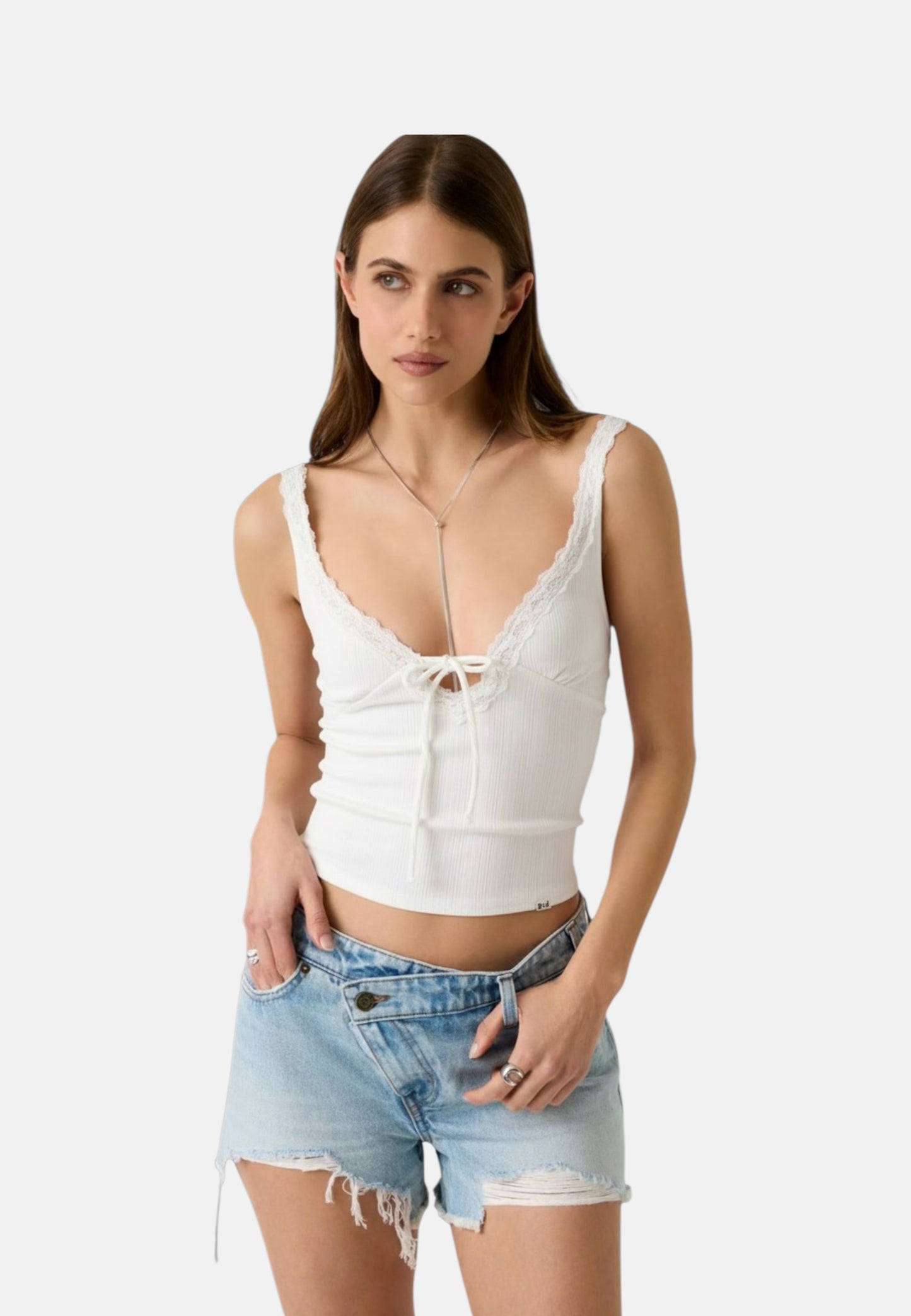 Top  Donna Guess  Gj Fashion Rib Lace W6GPB1KF641
