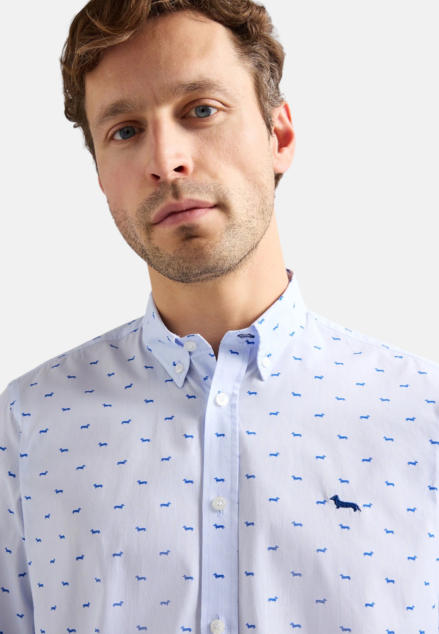 Camicia Manica lunga Uomo Harmont & Blaine Micro Bassotti All Over  CRQ001S13792M