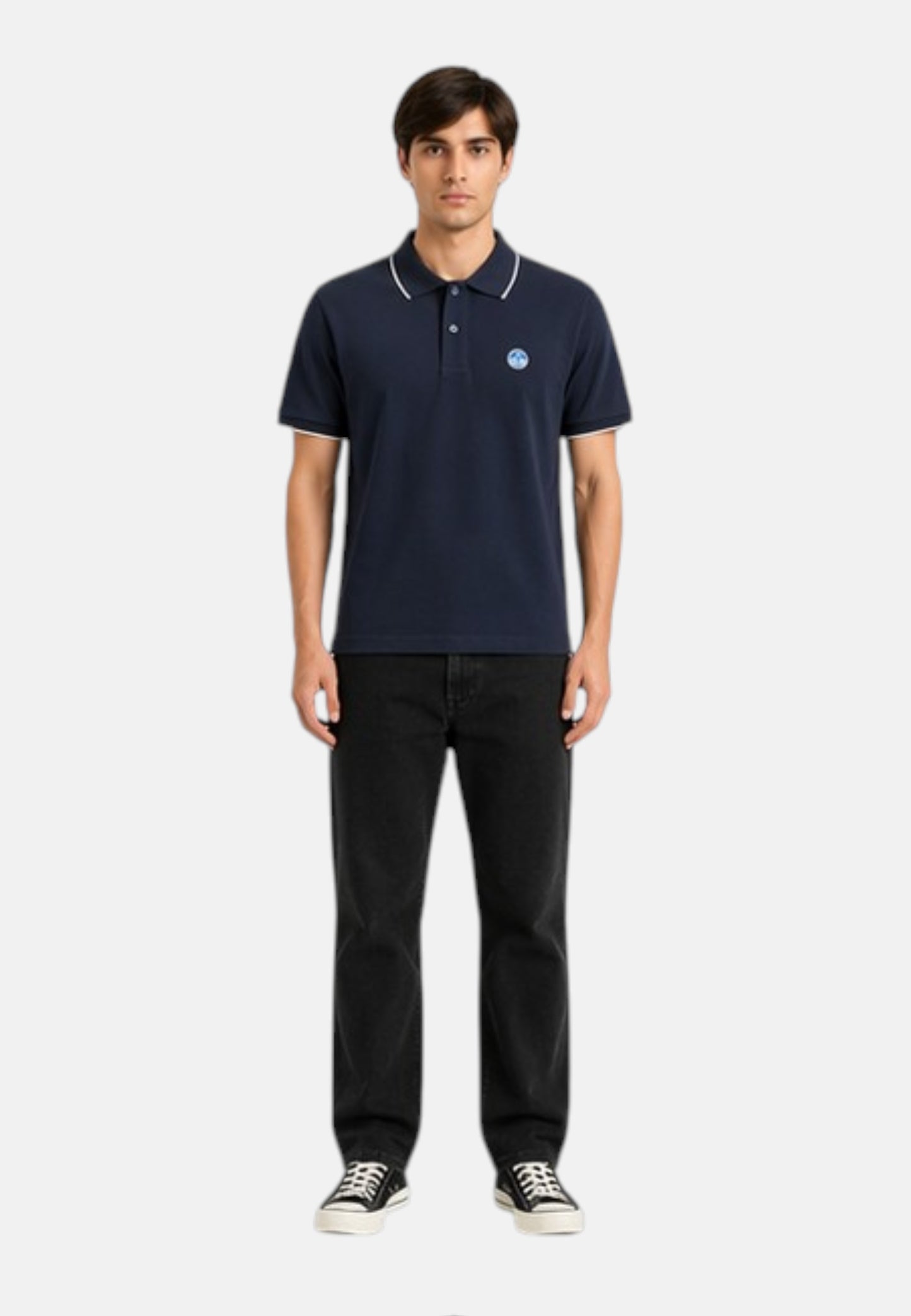 Polo Manica Corta Uomo North Sails Con Collo A Contrasto Rigato  692464