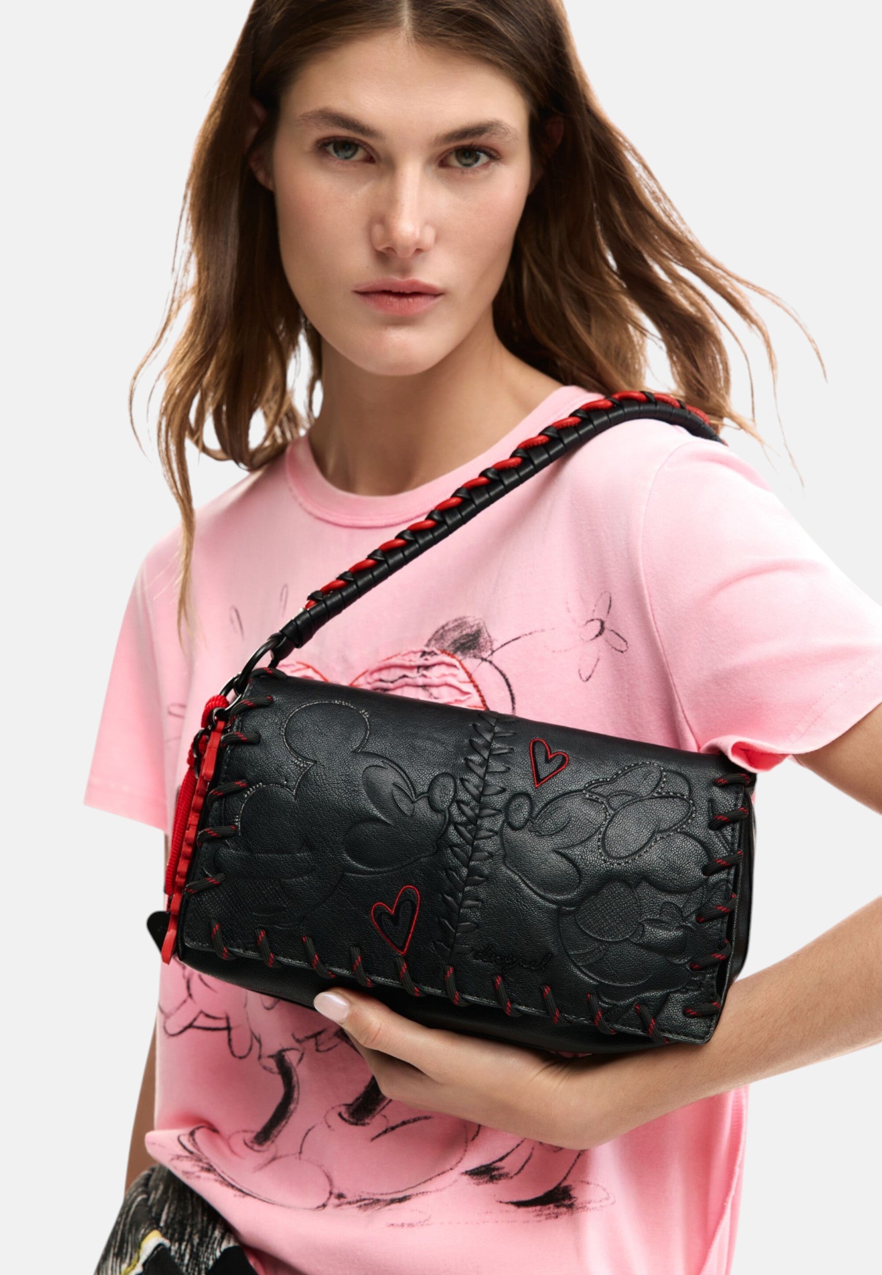 Borsa A Spalla Donna Desigual  Bag All Mickey Naron Medium Flap 26SAXP85