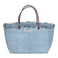 Borsa A Spalla Donna Mc2 Saint Barth Denim City Bag Fringe CBF0001