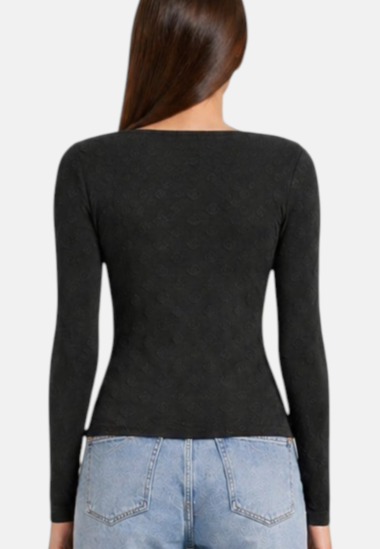 Top Manica lunga Donna Guess  Jacquard Elleona W6RP45KA660