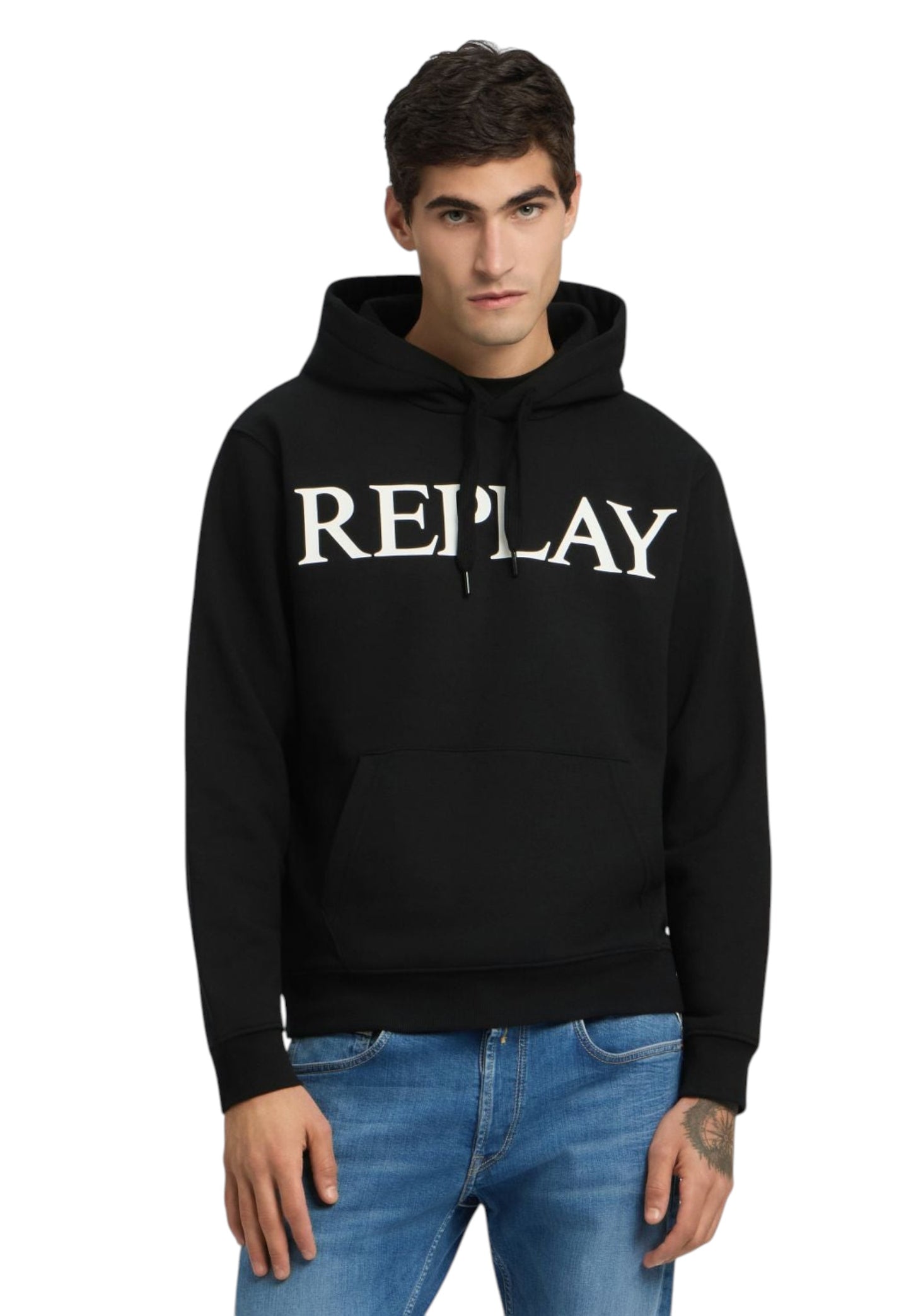Felpa Con Cappuccio Uomo Replay Con Lettering  M3104 .000.23832