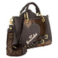 Borsa A Mano Donna Braccialini A Bauletto, Doppio con tracolla removibile e regolabile, Chiusura con zip, Patchwork con maxi cuore e micro borchie, Dimensioni: 25 x 10.5 x 18 Cm Amy Patchwork B19200YY