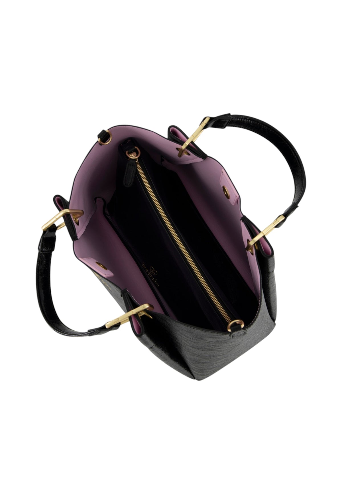 Borsa A Mano Donna Braccialini A Bauletto, Doppio con tracolla removibile e regolabile, Chiusura con clip, Con pochette interna removibile, Finitura lucida effetto spiegazzato, Dimensioni: 36 x 17 x 29 Cm Amy B19192YY