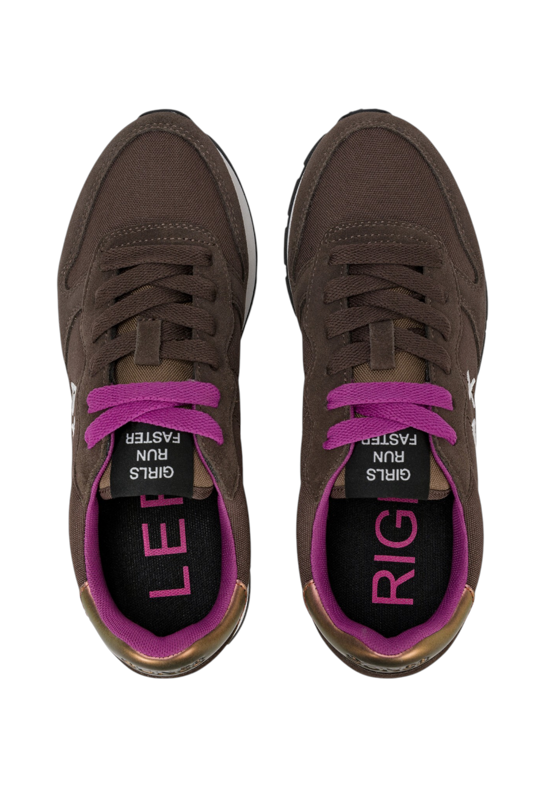 Sneakers Basse Donna Sun68 Stile Running, Nylon E Suede, Logo Ricamato Ally Solid Z46201
