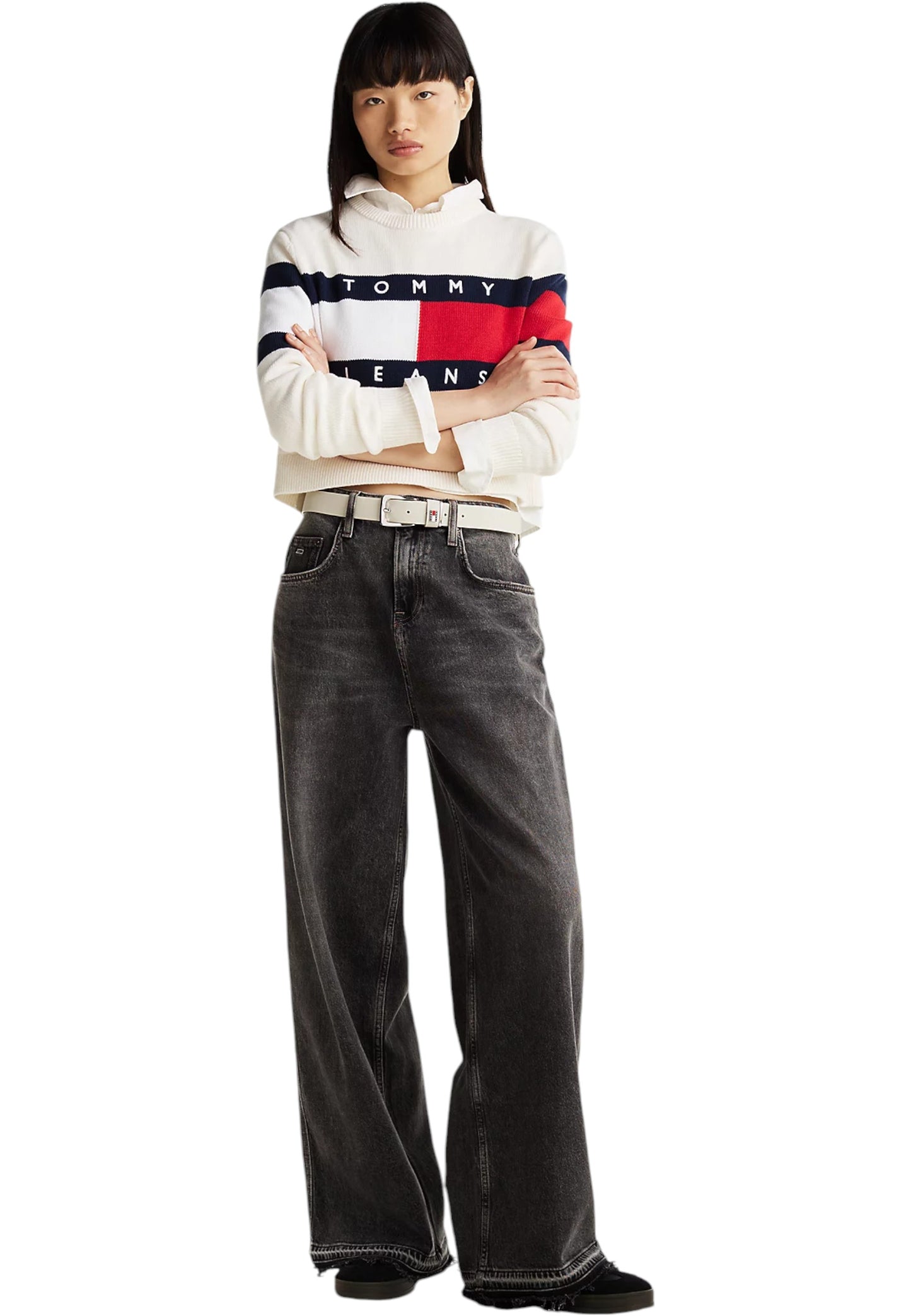 Maglia A Girocollo Donna Tommy Jeans  Tjw Center Flag