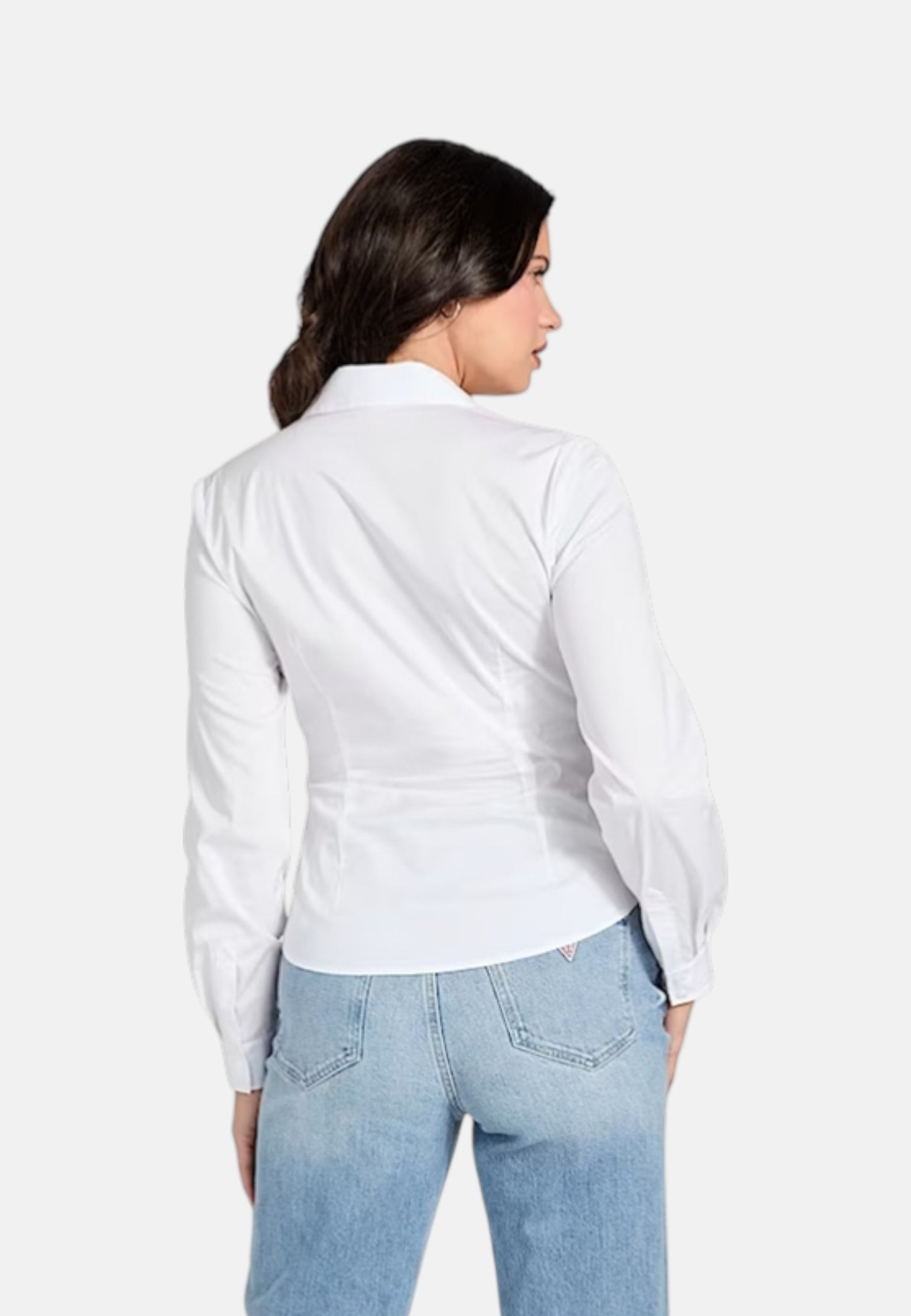 Camicia Manica lunga Donna Guess Poplin Emily Shirred W6RH85W1LU1