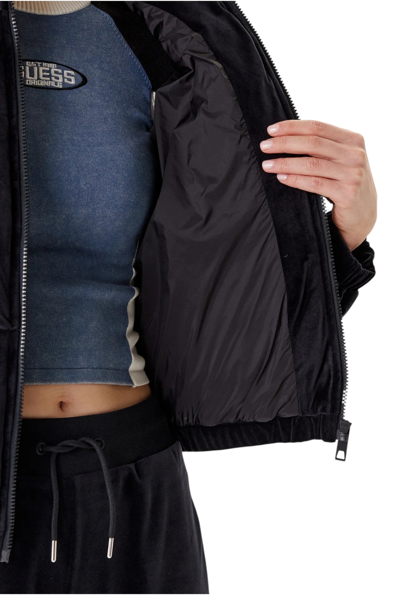 Piumino Corto Donna Guess Puffer Couture V4BL03K0232