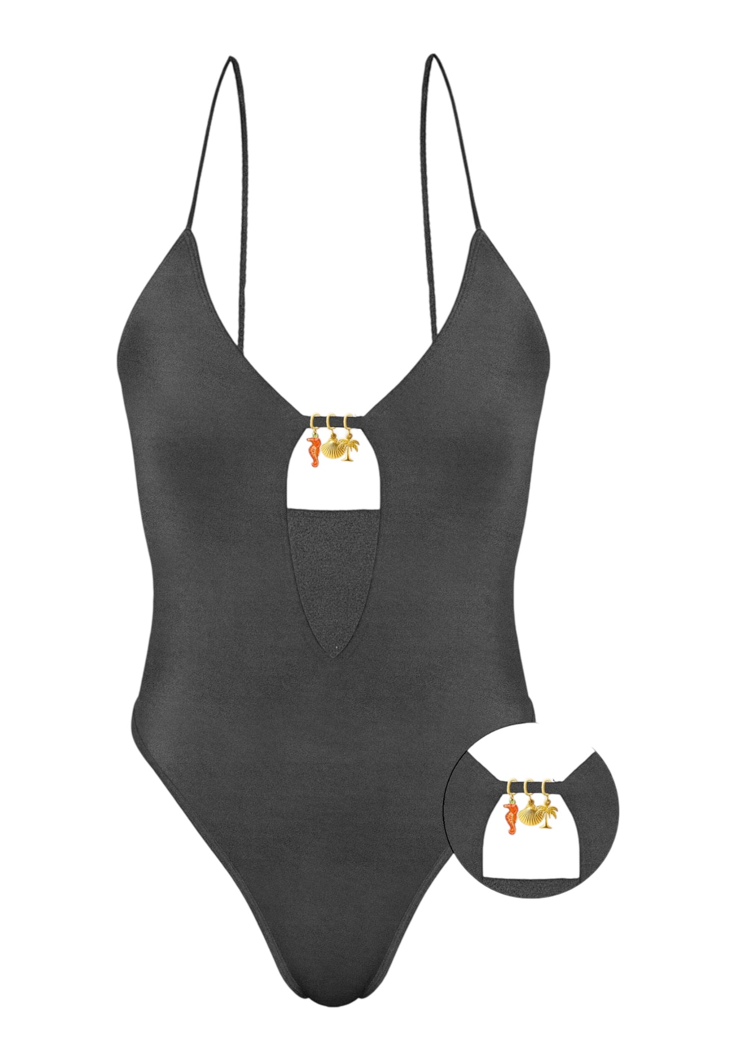 Costume Intero Donna Mc2 Saint Barth Scollo Tondo, Foro Centrale, Shiny Charms Crunchy CRC0001
