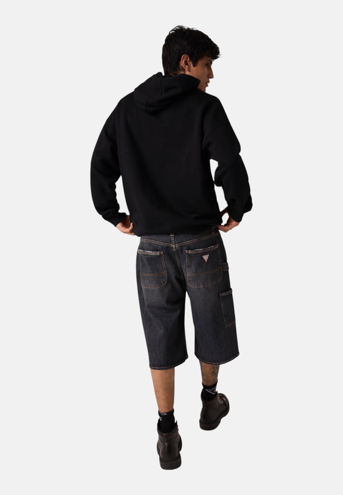 Felpa Con Cappuccio Uomo Guess Logo, Vestibilit� oversize, Logo piccolo Gj M6BQ13K5461