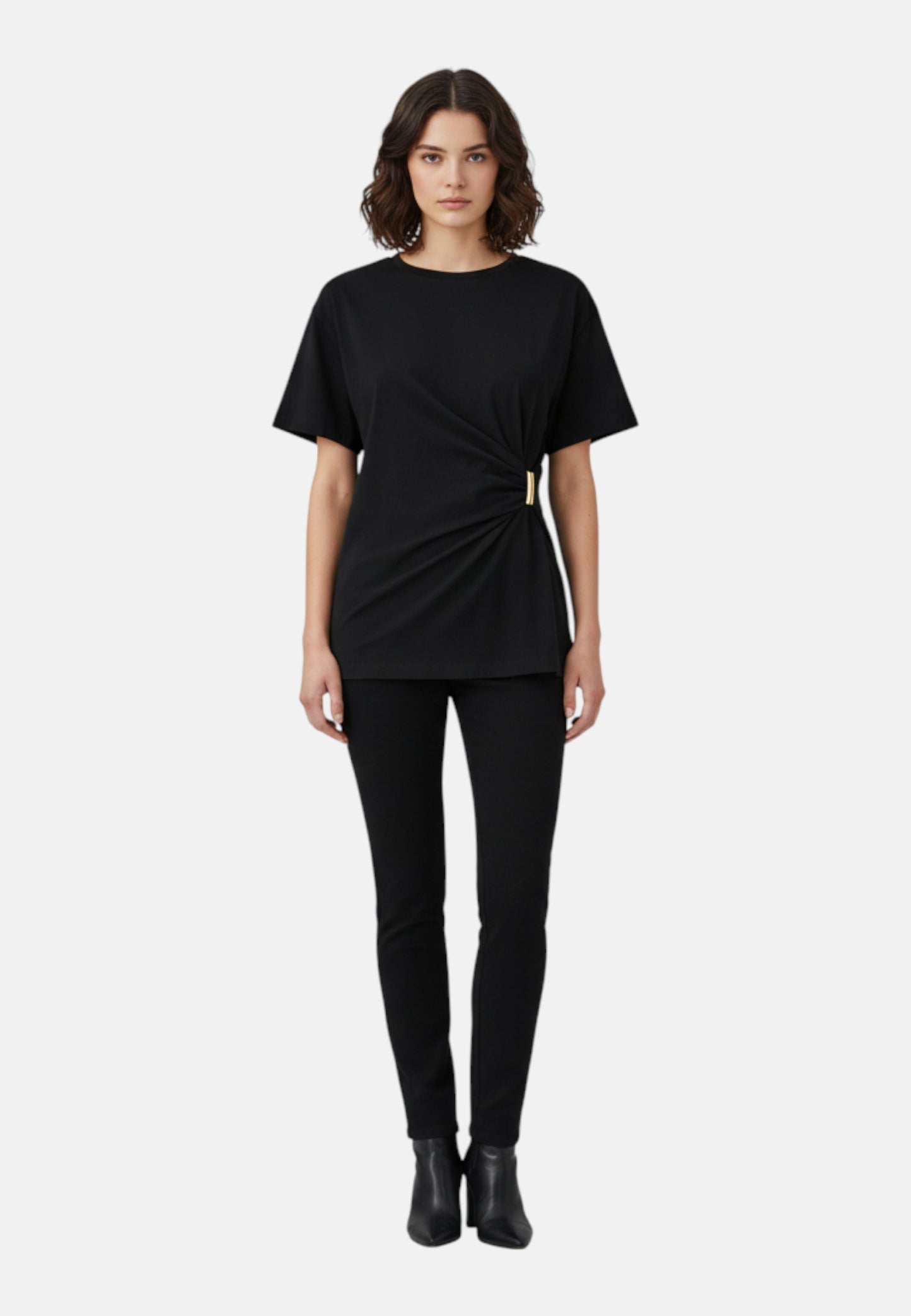 T-Shirt Manica Corta Donna Pinko Con Drappeggio Mary 106455A35D