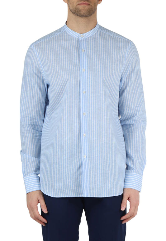 Camicia Manica lunga Uomo QB24 A Righe Collo Coreana  CFC0114984003