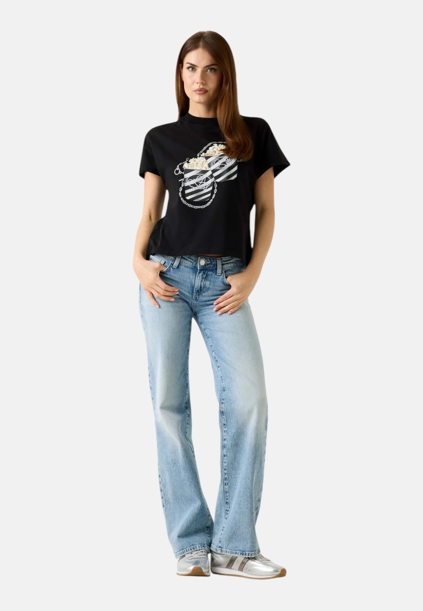T-Shirt Manica Corta Donna Guess  Popcorn W6RI28I3Z14
