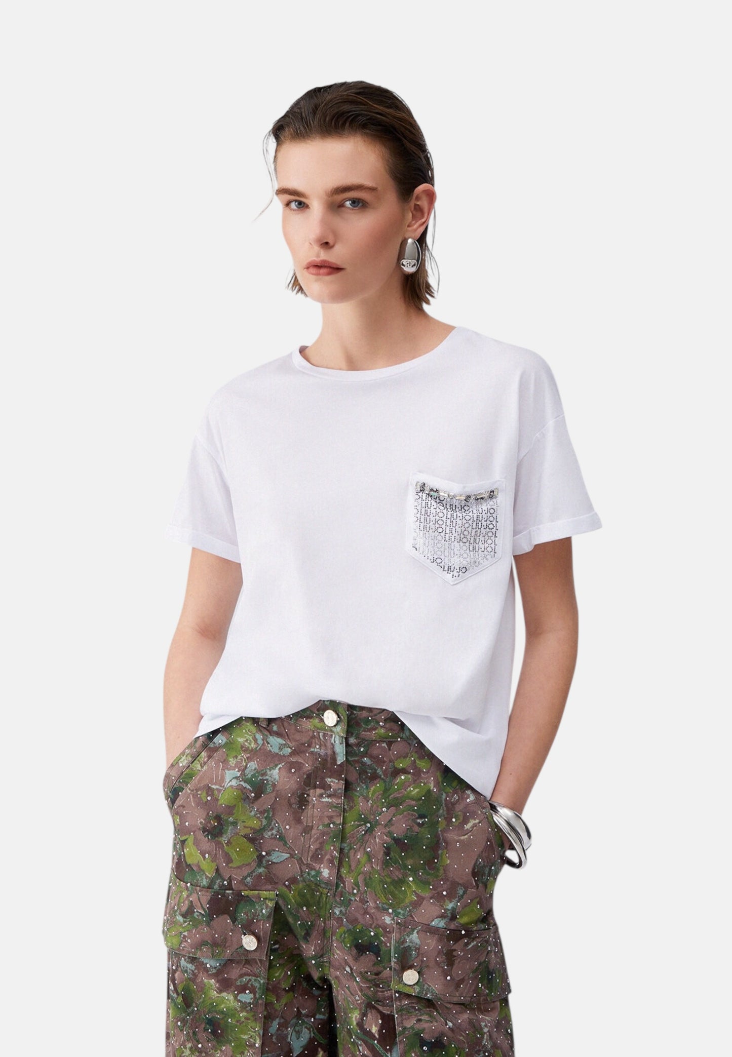 T-Shirt Manica Corta Donna Liu Jo Liujo Full Hot.B Eco Line WA6372JS923