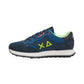 Sneakers Basse Uomo Sun68 Stile Running, Nylon E Suede, Maxi Logo, Dettagli Fluo Jaki 2.0 Fluo Z46123