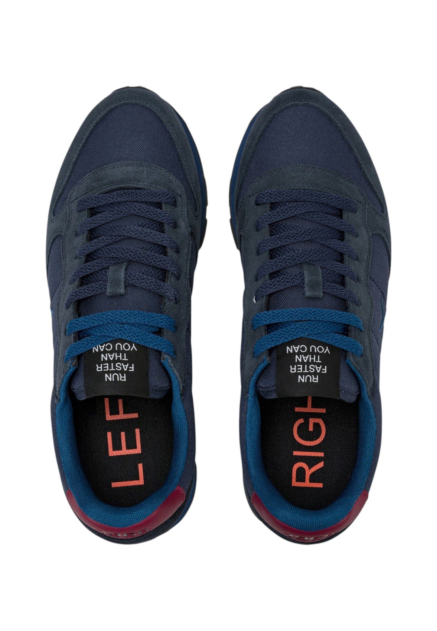 Sneakers Basse Uomo Sun68 Stile Running, Logo Ricamato, Nylon E Suede Tom Solid Z46101