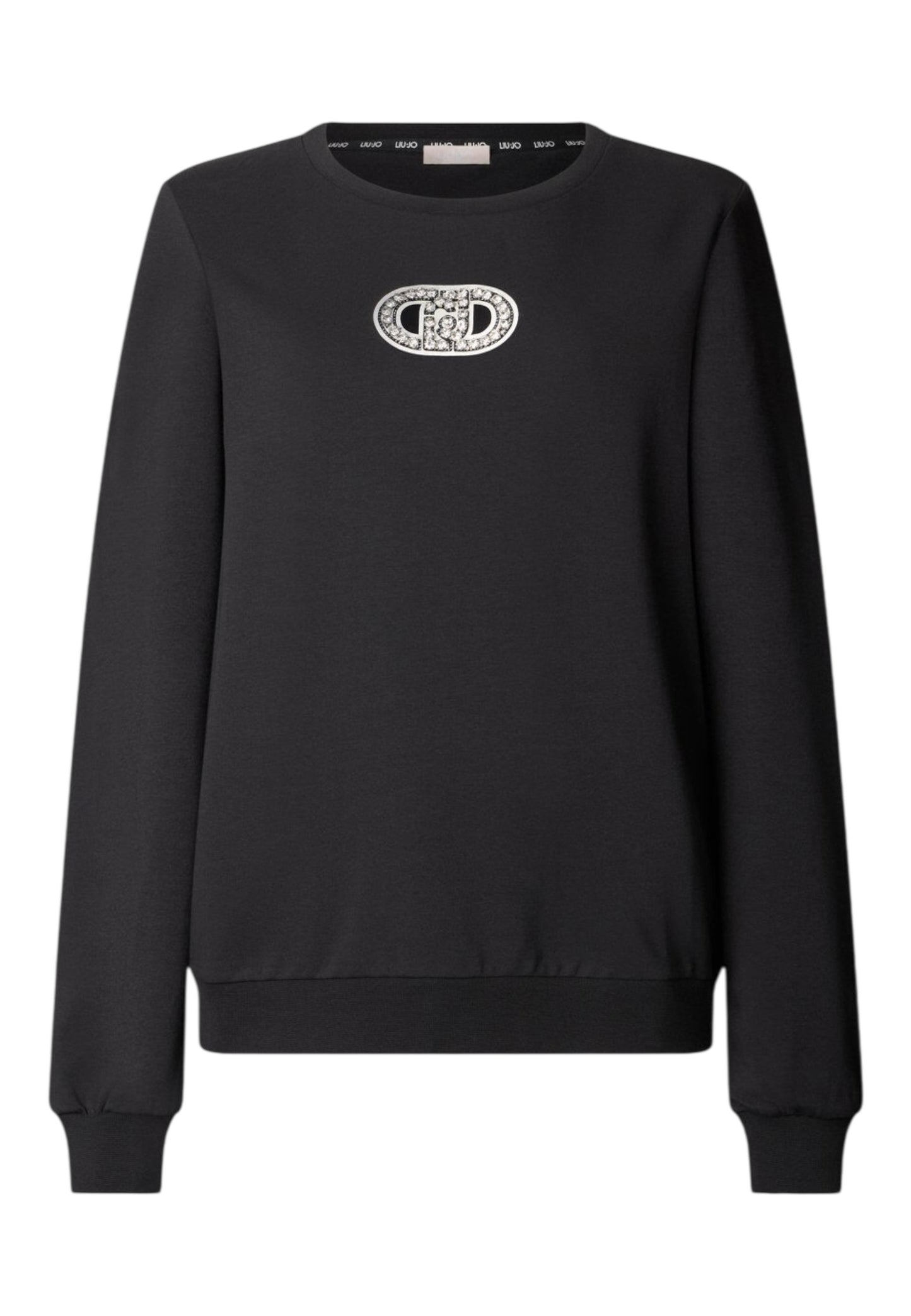 Felpa A Girocollo Donna Liu Jo Logo Strass Linea Eco TA6073FS090