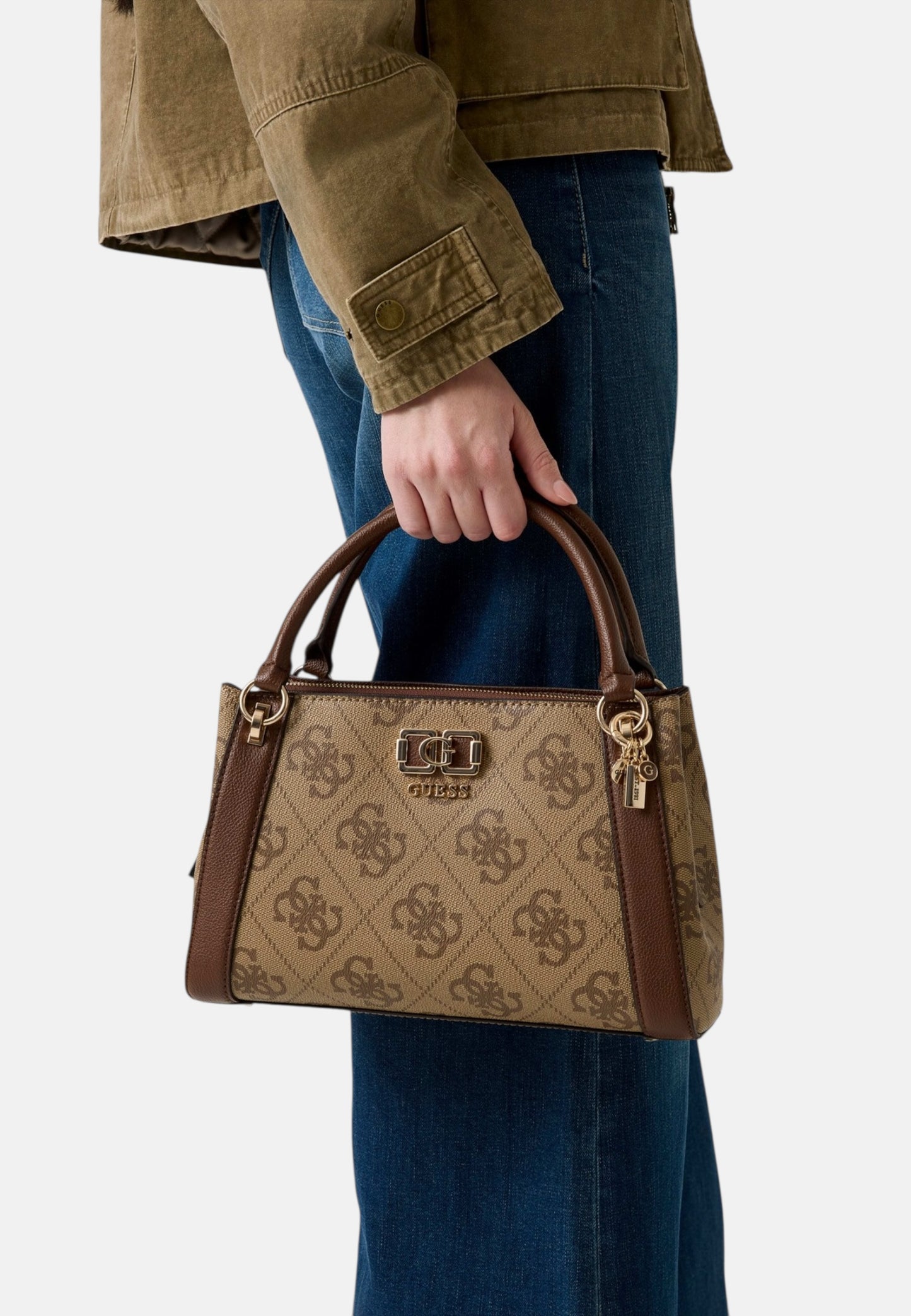 Borsa A Mano Donna Guess Girlfriend Satchel Karnilla Logo HWOS9901060