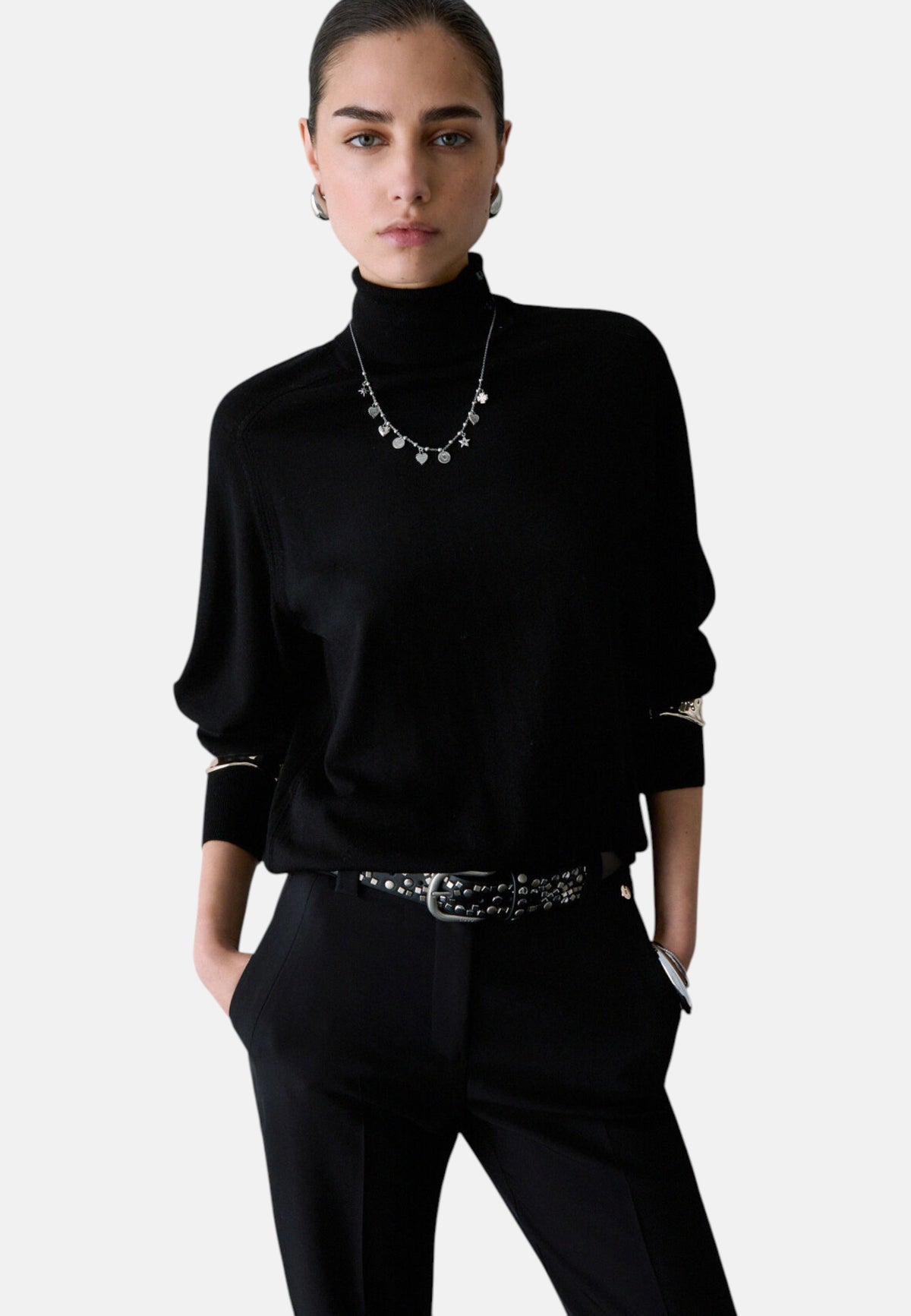 Maglia Collo Alto Donna Liu Jo Manche Raglan Con Bracciale  CF6039MA82O